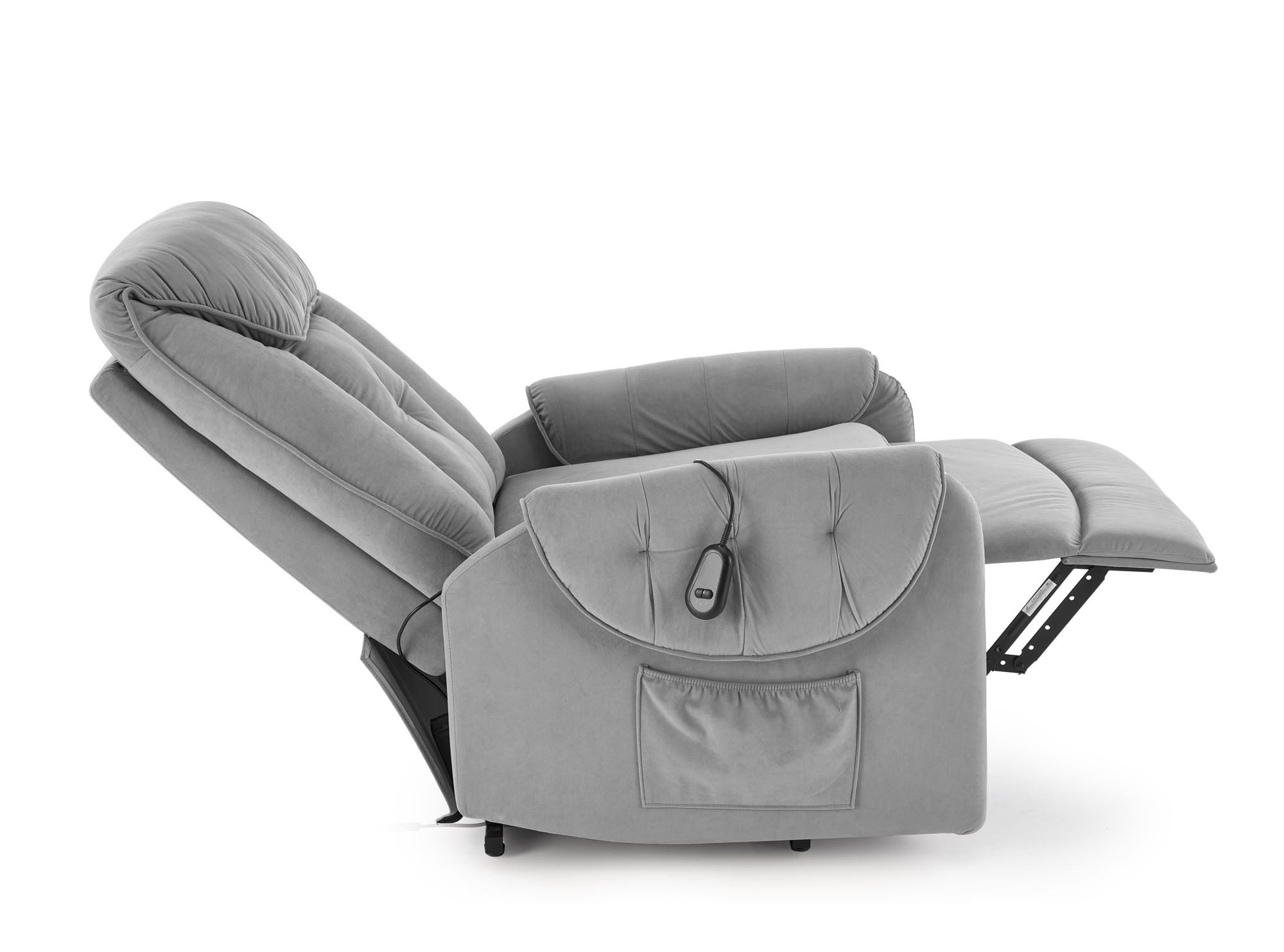 HORTON fotel wypoczynkowy z elektrycznym rozkładaniem i funkcją pionizacji popielaty