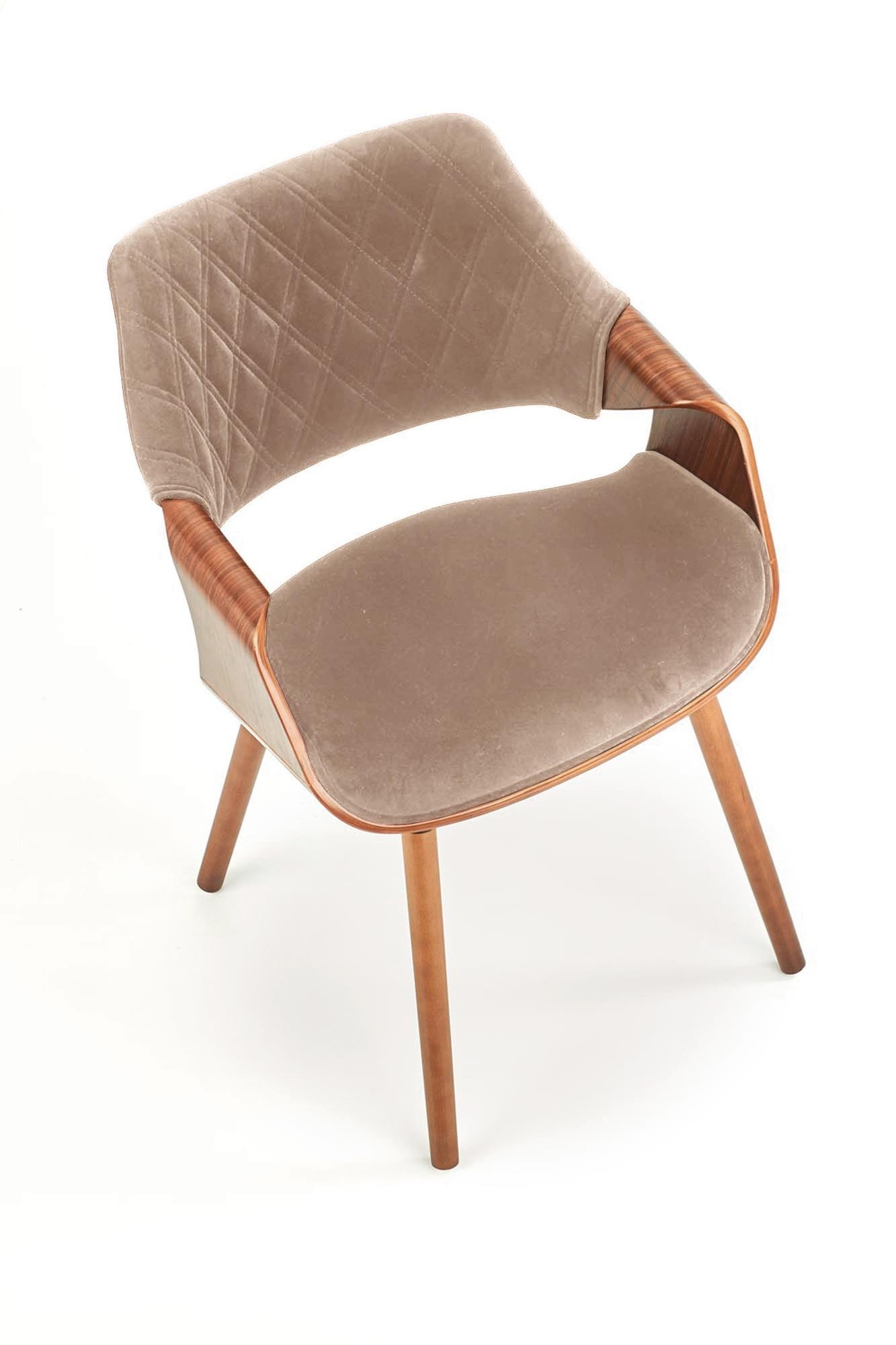 K396 krzesło orzechowy / beżowy