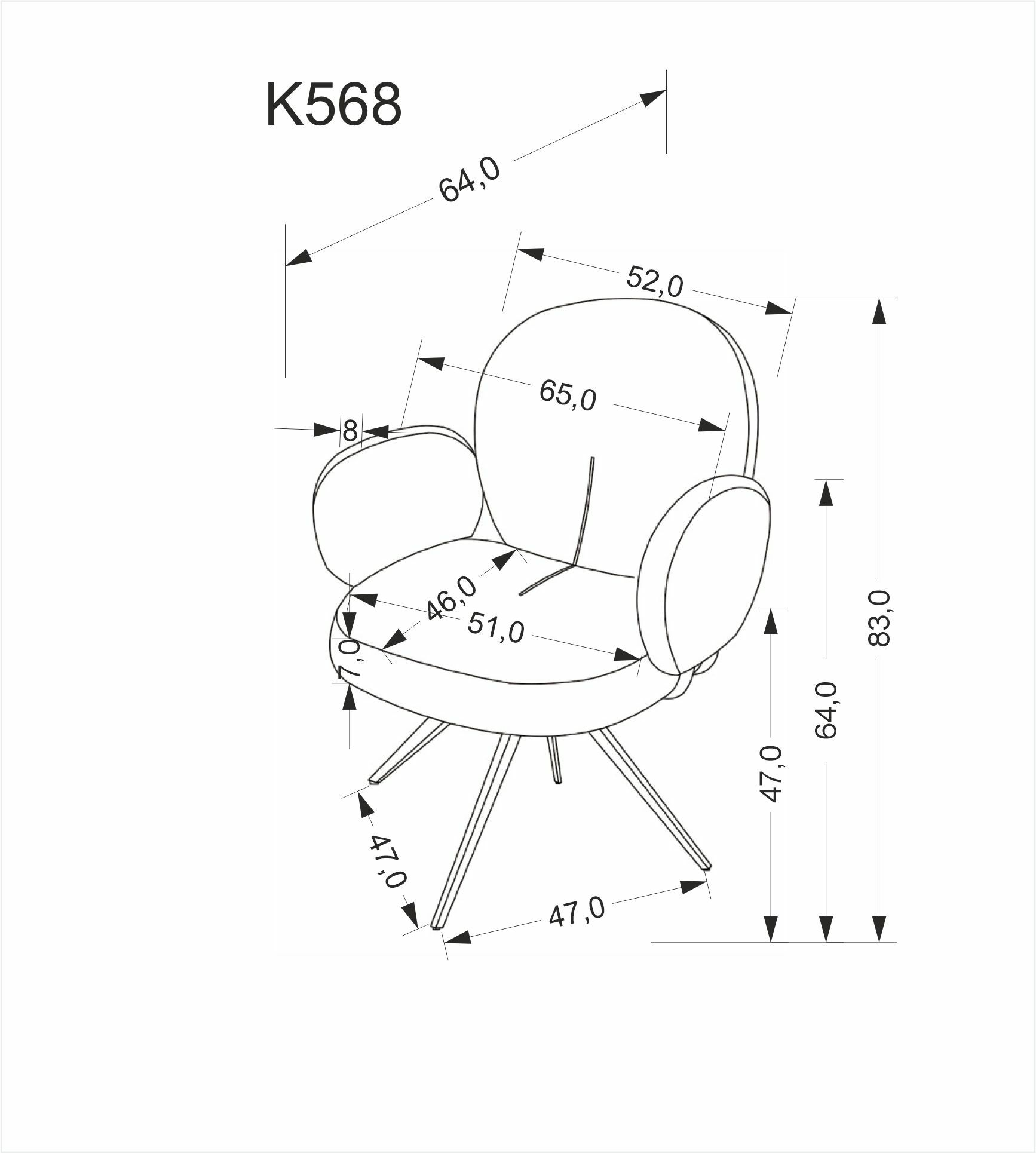 K568 krzesło obrotowe cynamonowy