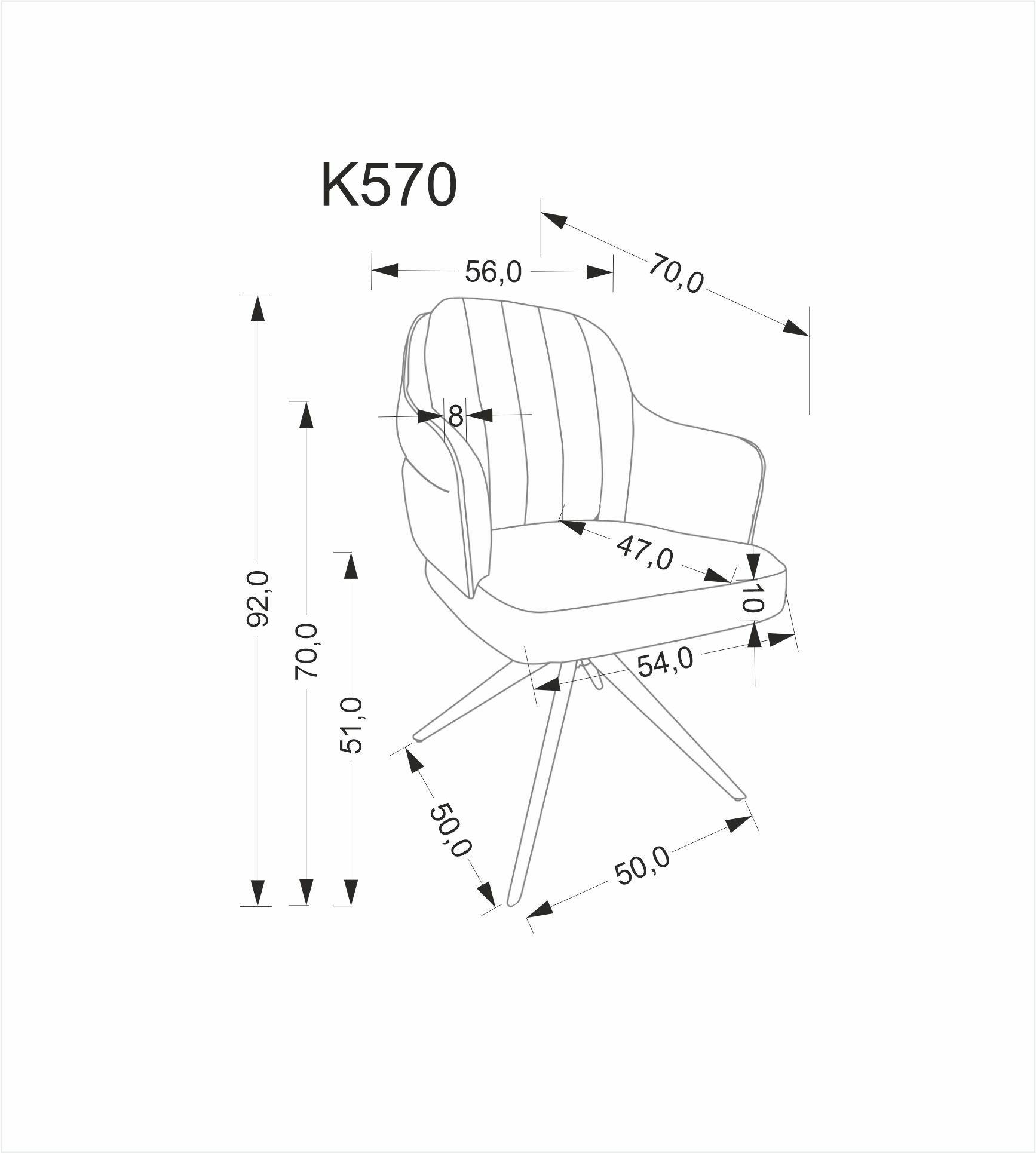 K570 krzesło popielaty