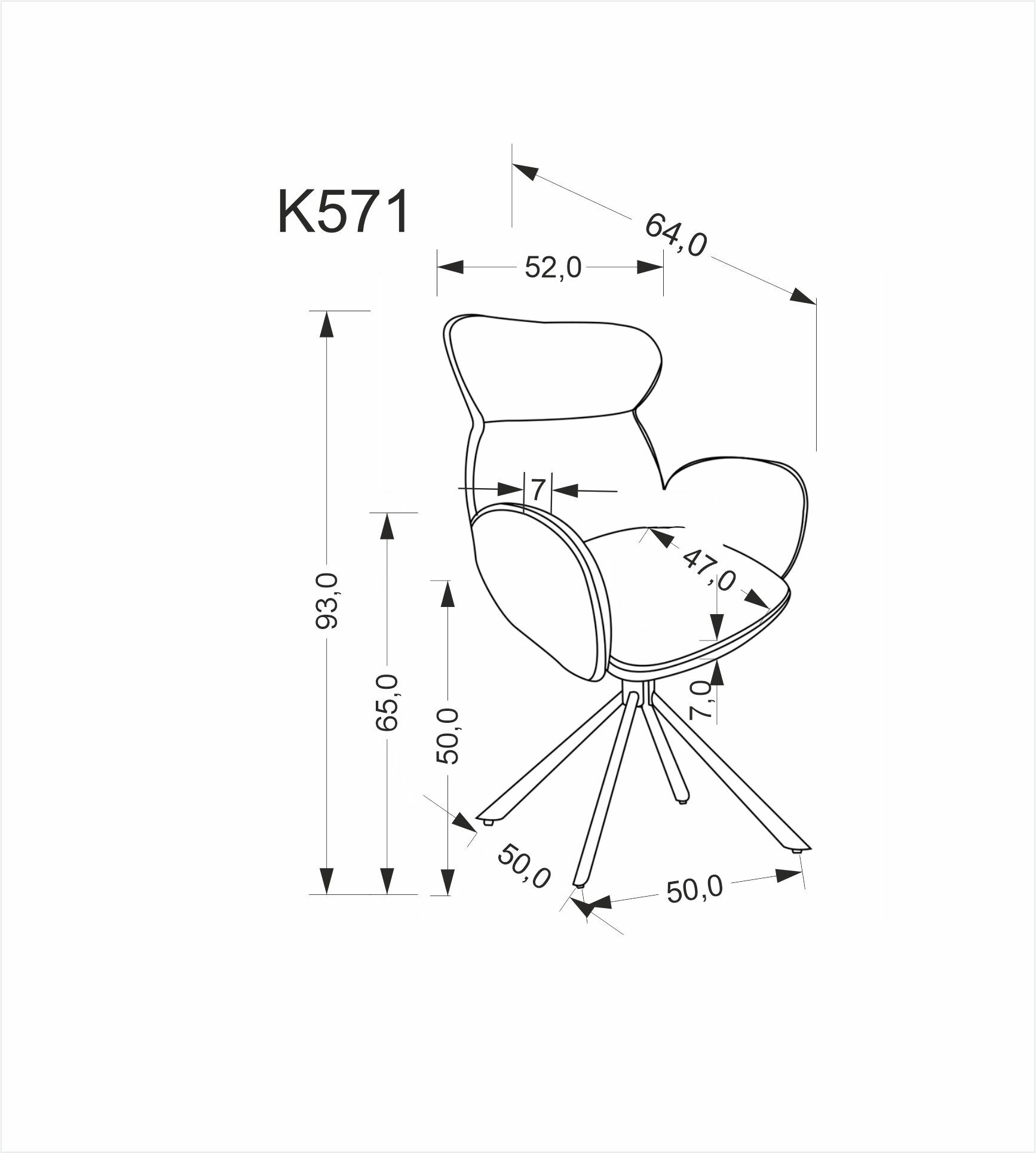 K571 krzesło obrotowe cynamonowy