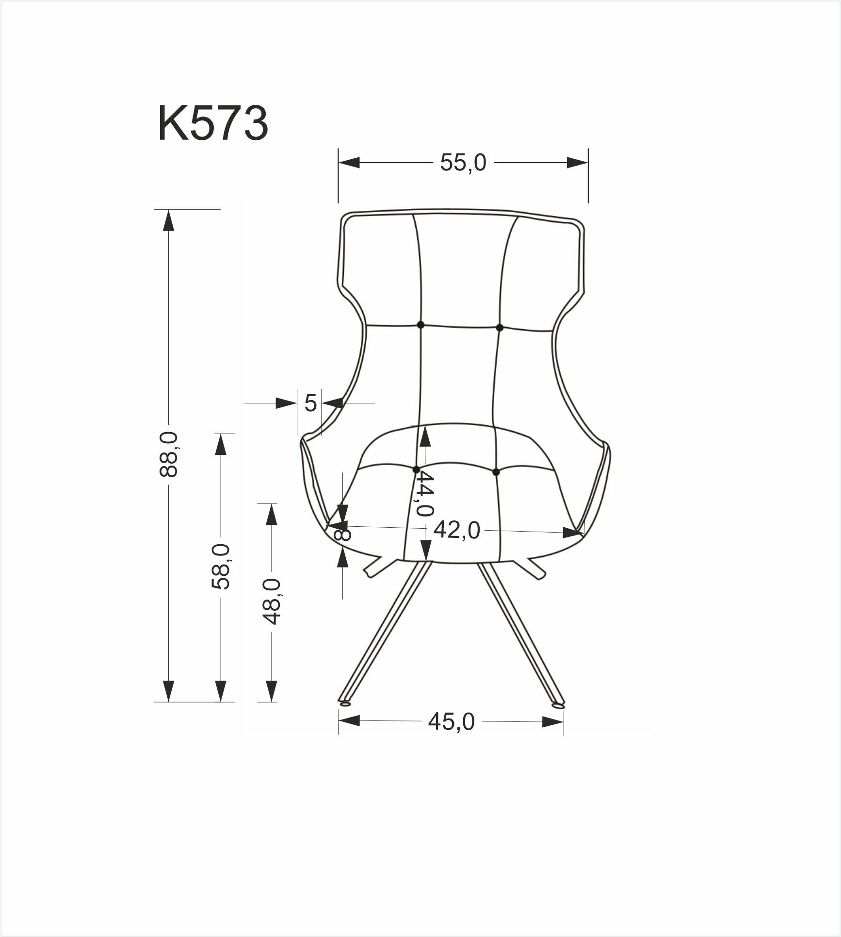 K573 krzesło obrotowe kolor popielaty