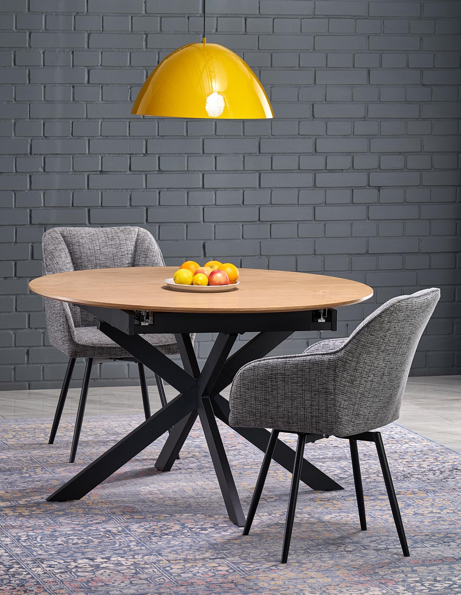 K576 krzesło z funkcją obrotu kolor popielaty