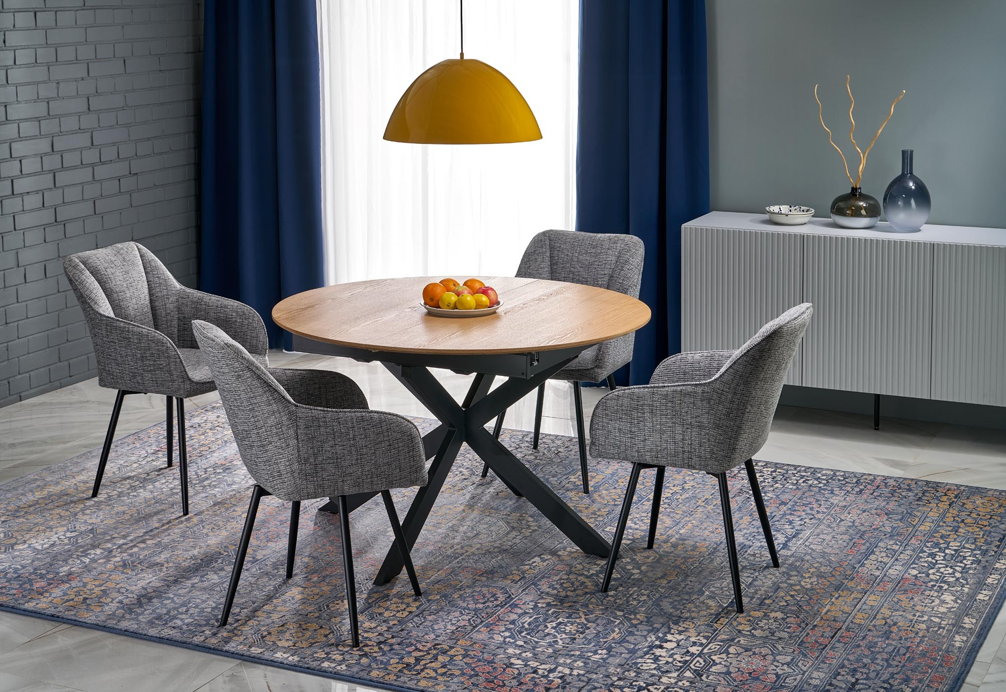 K576 krzesło z funkcją obrotu kolor popielaty