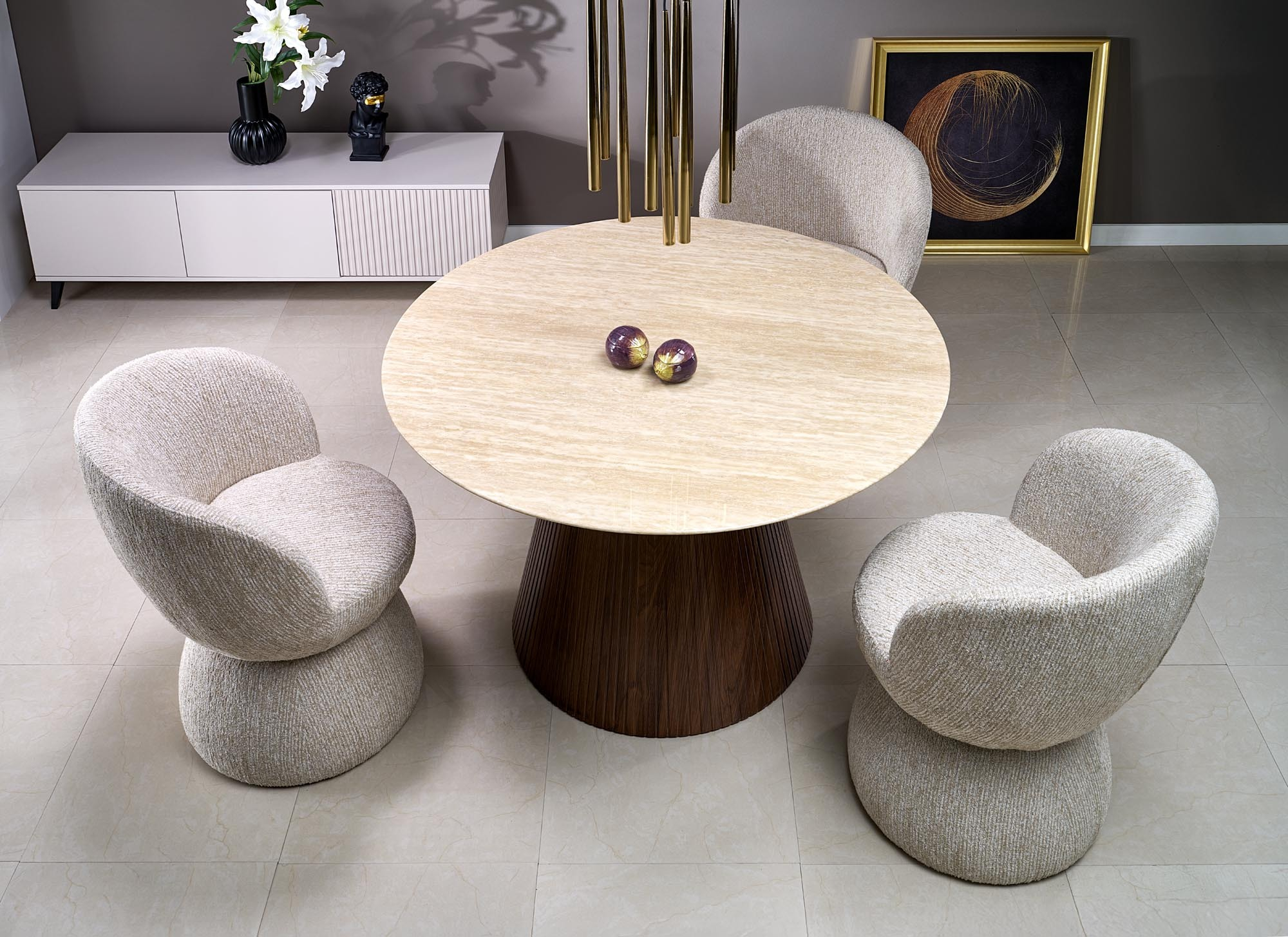 K581 krzesło z funkcją obrotu kolor beżowy