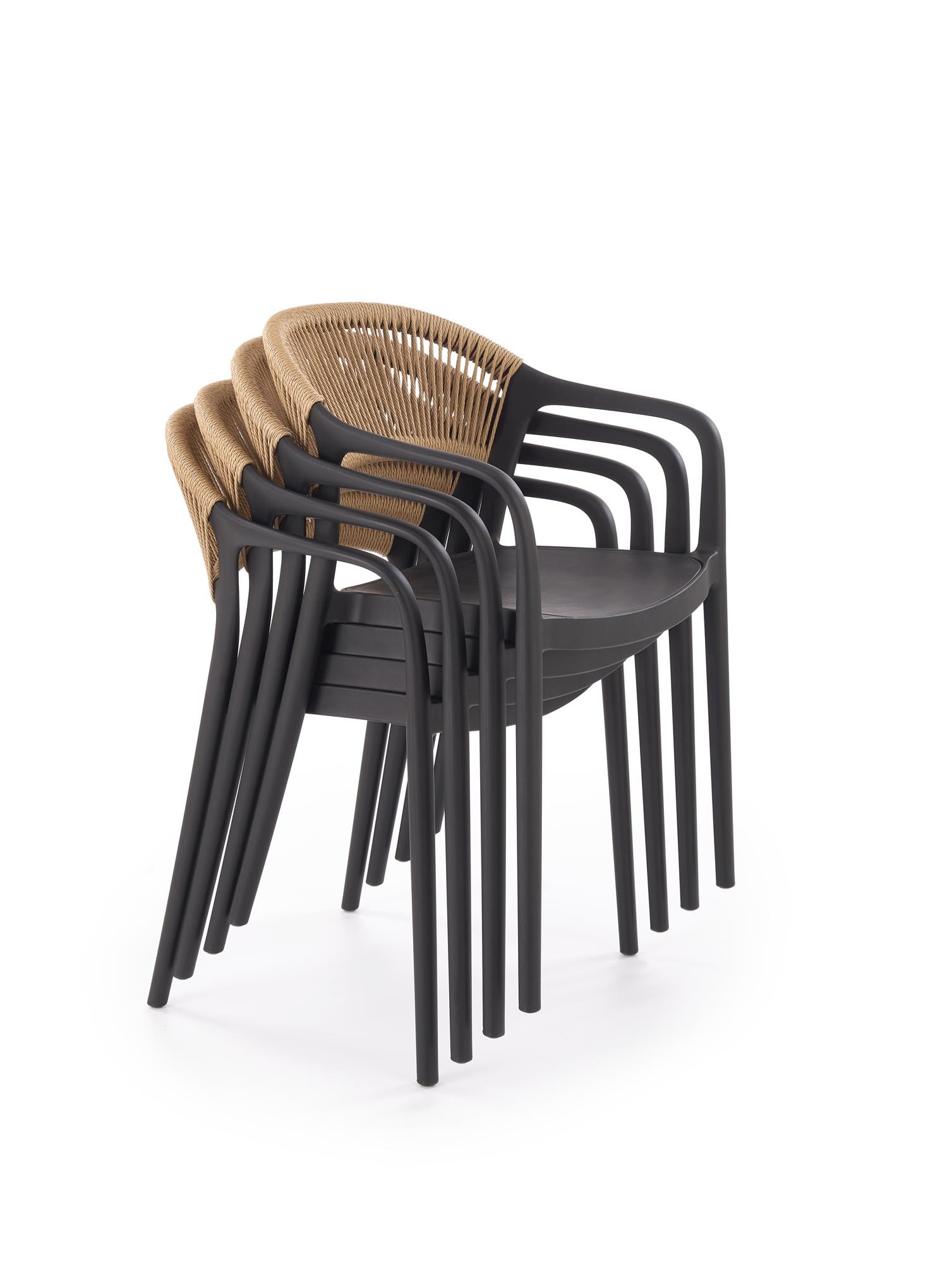K582 krzesło kolor czarny / naturalny