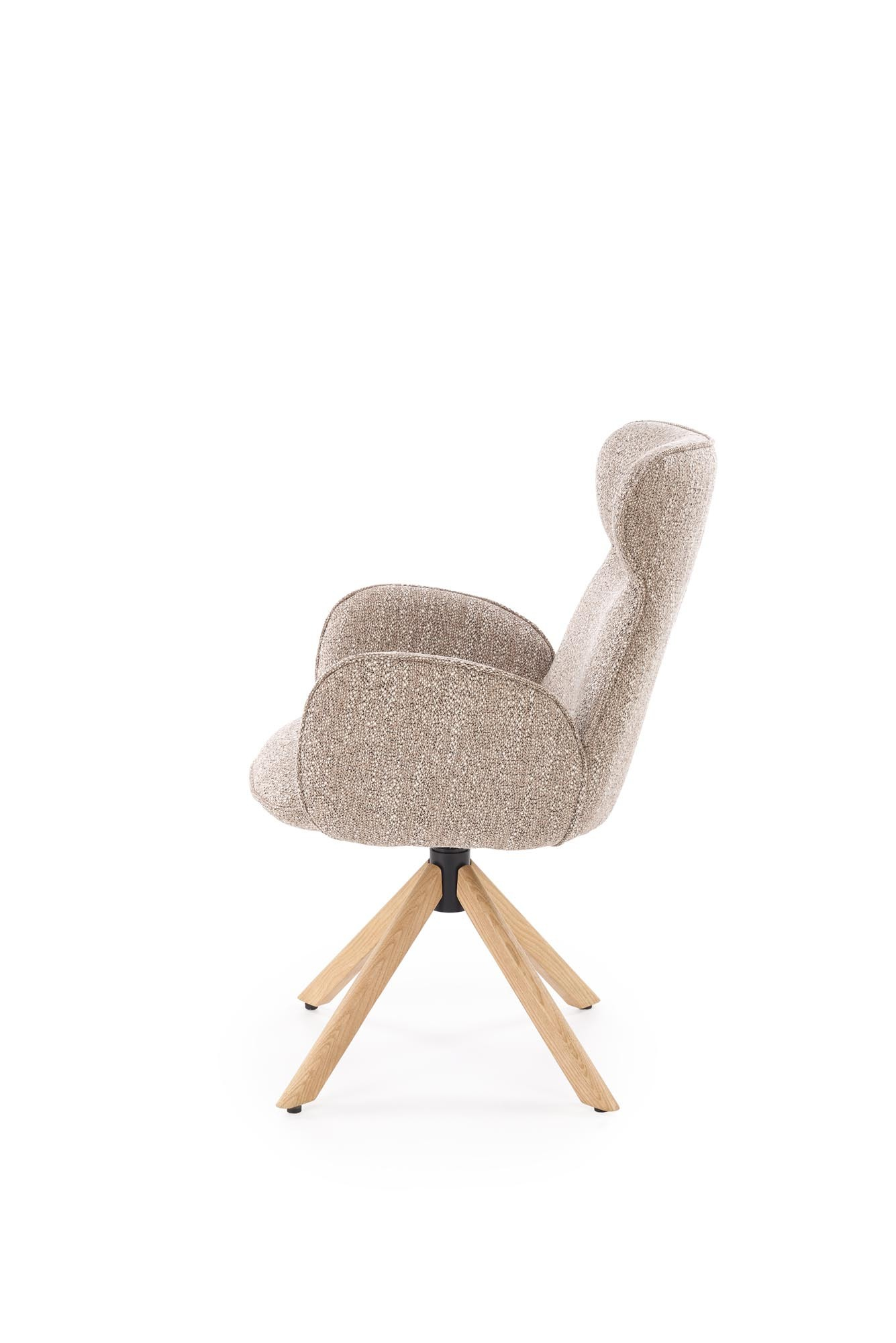 K585 krzesło z funkcja obrotu kolor ciemny beżowy / dąb naturalny