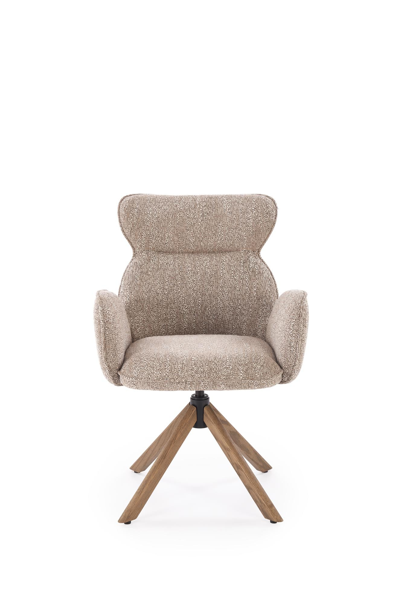 K585 krzesło z funkcją obrotu kolor ciemny beżowy / jasny orzech