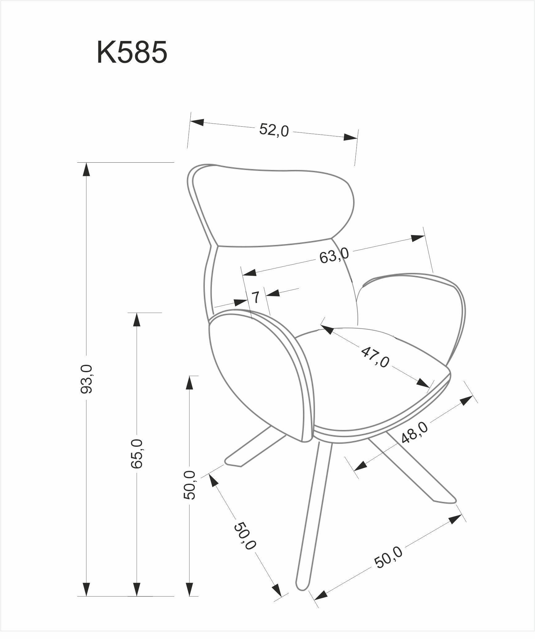 K585 krzesło z funkcją obrotu kolor ciemny beżowy / jasny orzech