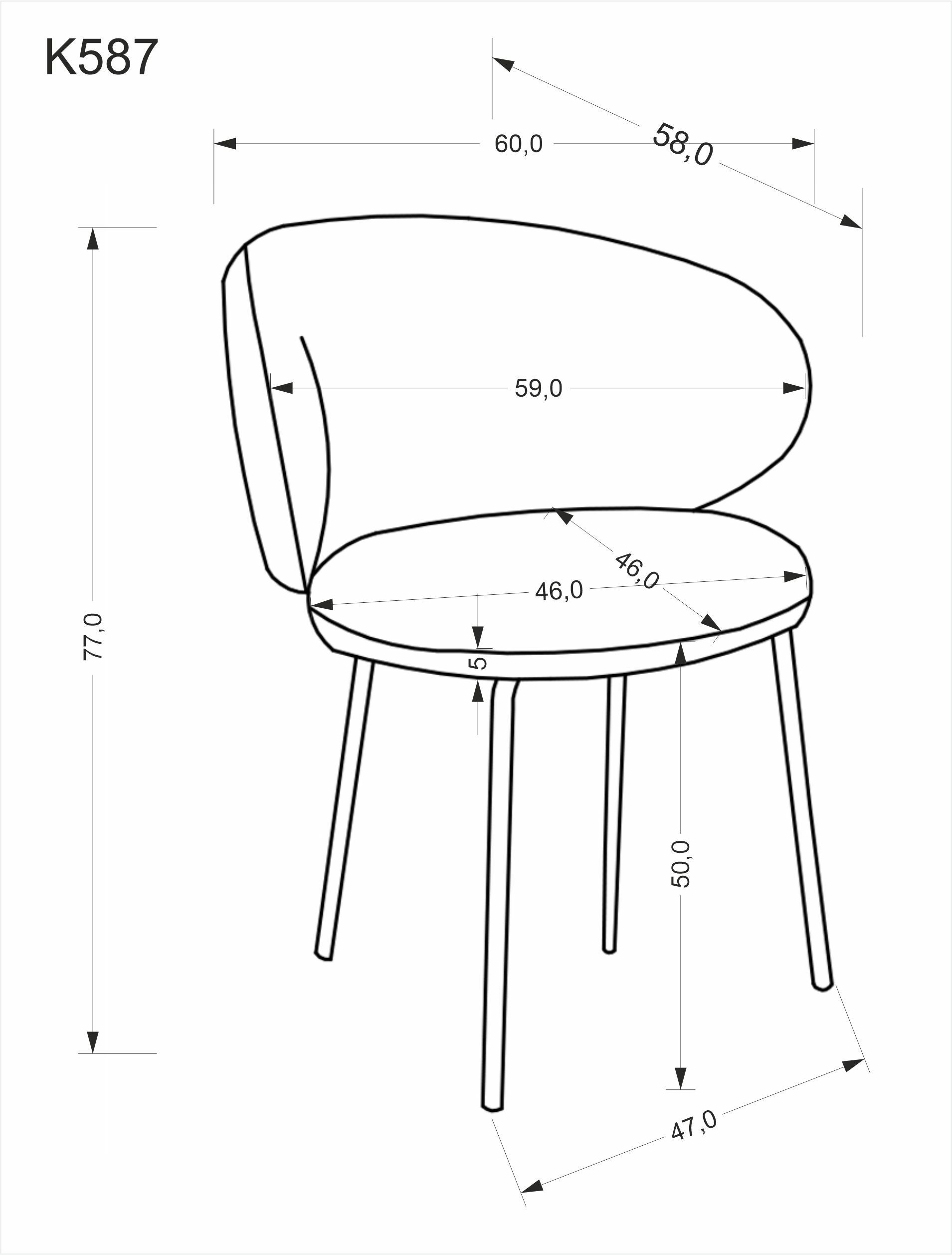 K587 krzesło kolor popielaty