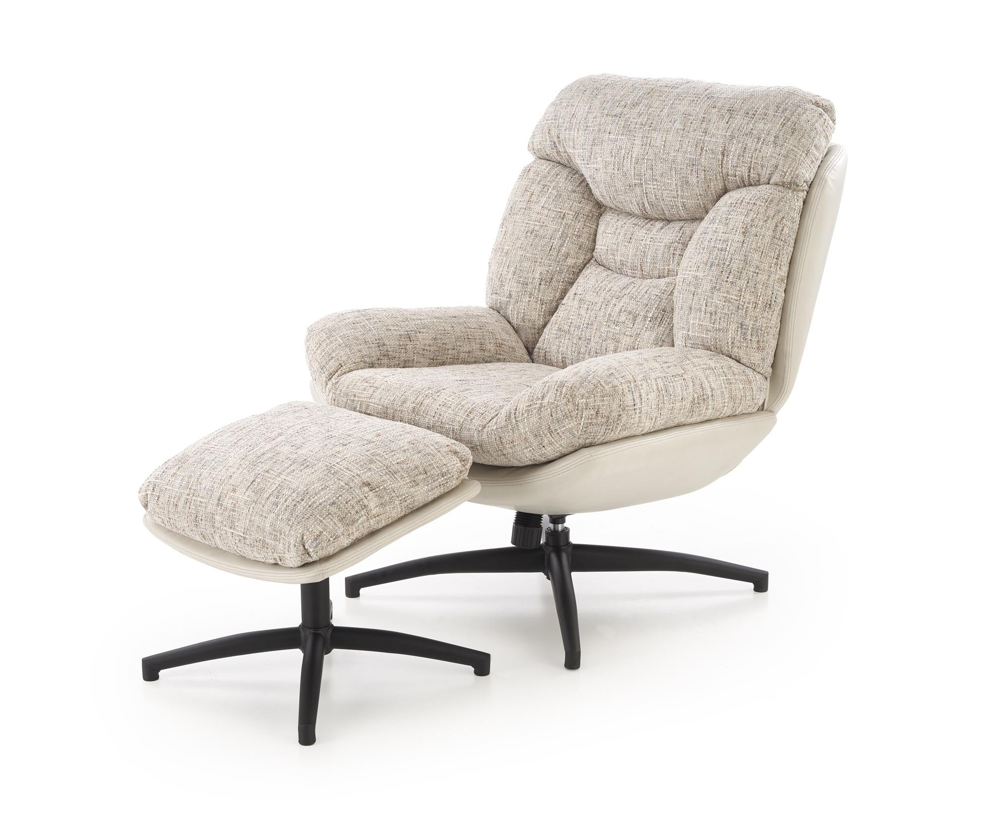 KRONOS fotel z podnóżkiem, beżowy / wielobarwny