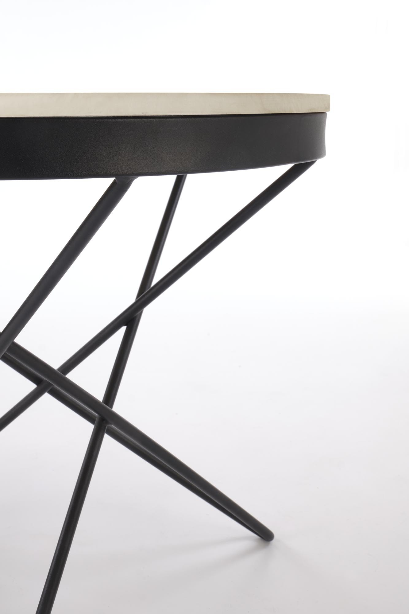 LEILA 2 ława, biały marmur / czarny