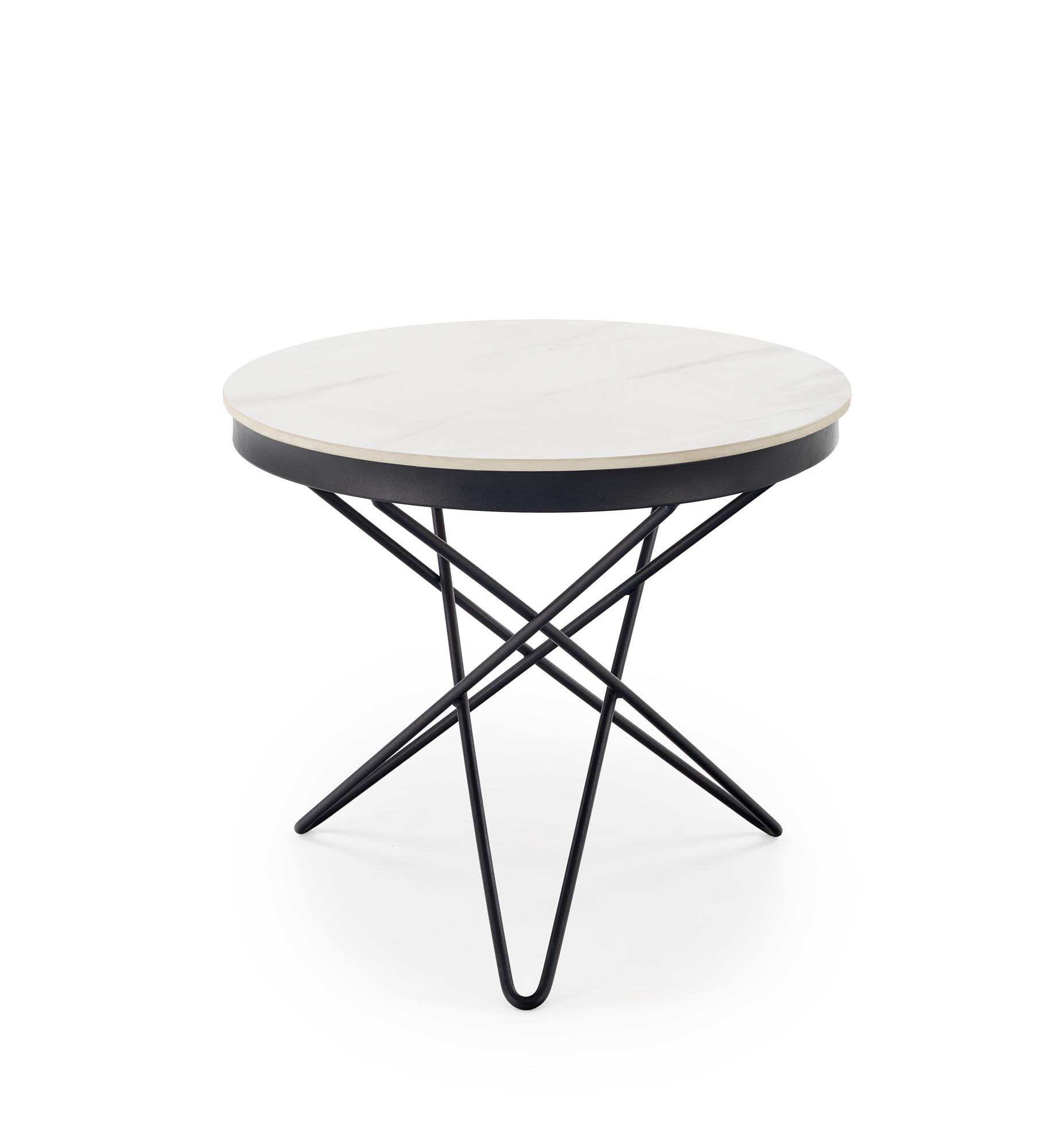 LEILA 2 ława, biały marmur / czarny