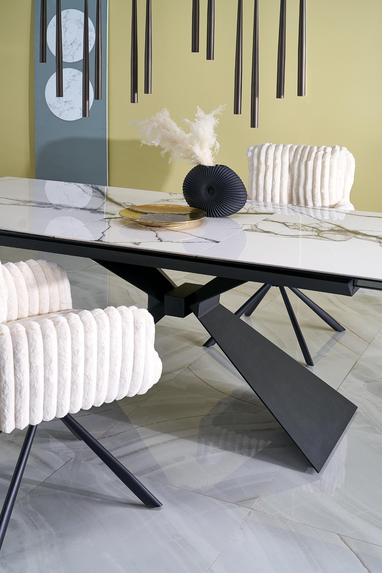 LUCIANO stół rozkładany 180-230/90/76, blat: biały marmur