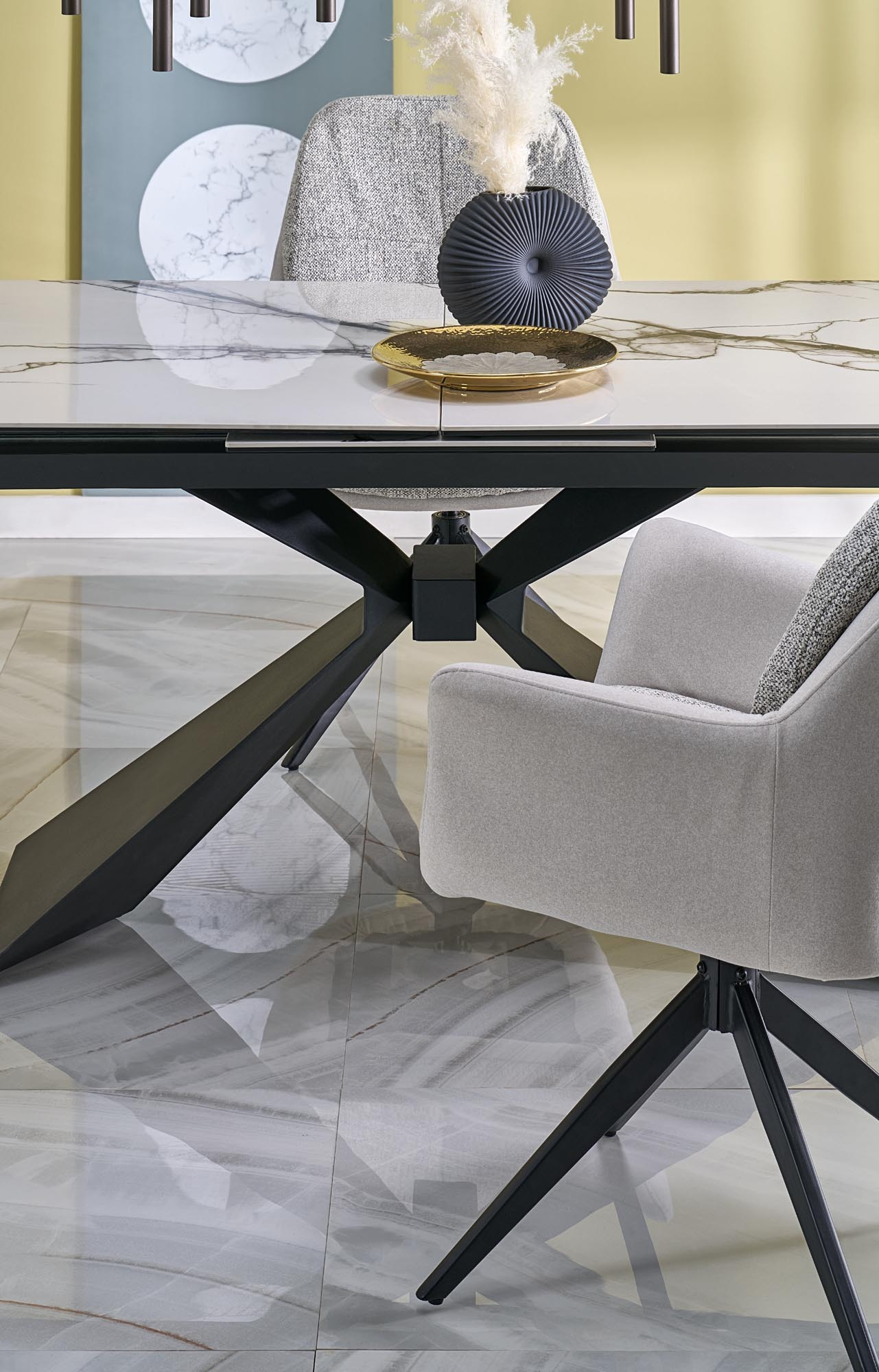 LUCIANO stół rozkładany 180-230/90/76, blat: biały marmur