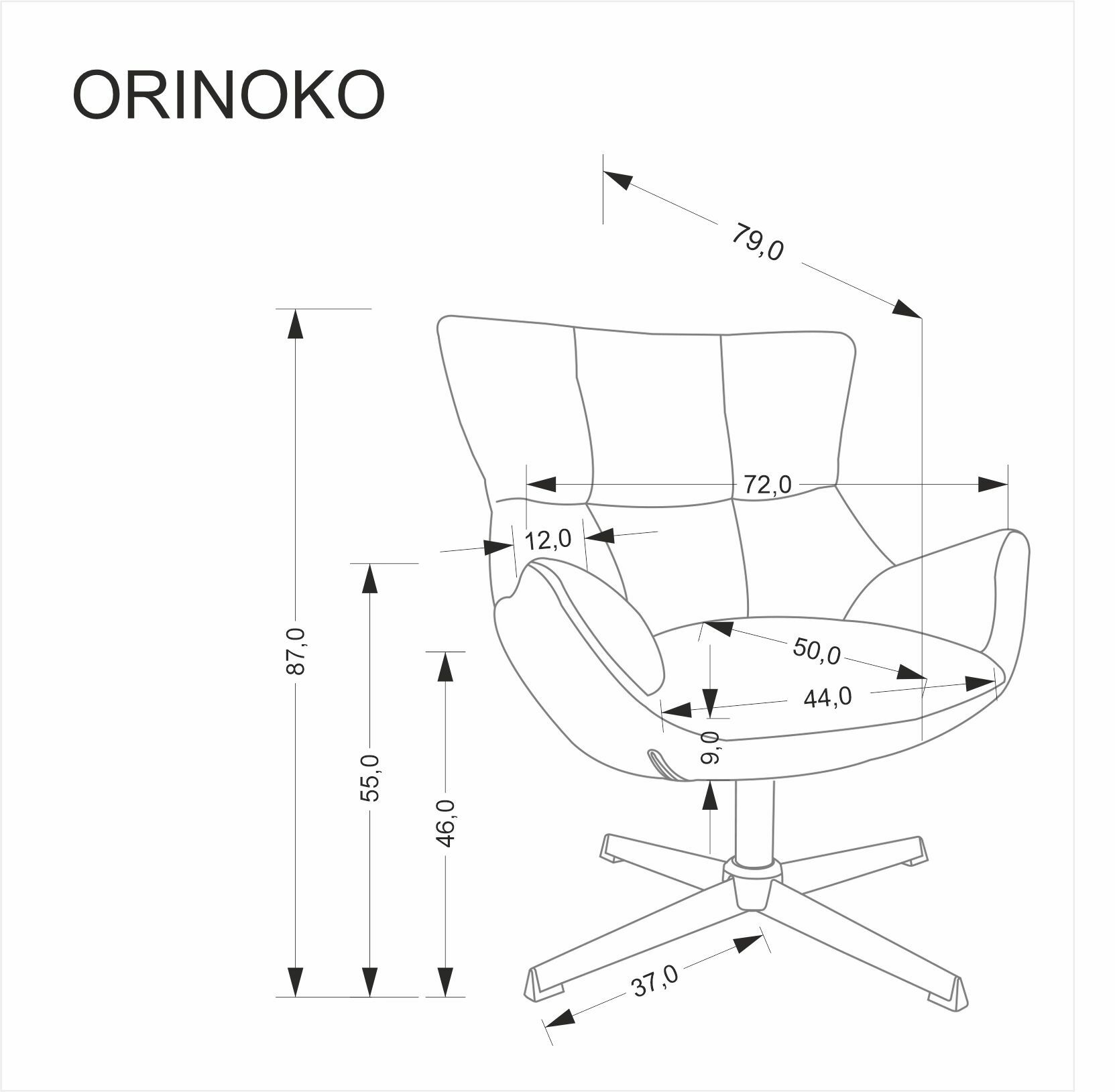 ORINOKO fotel obrotowy wypoczynkowy beżowy