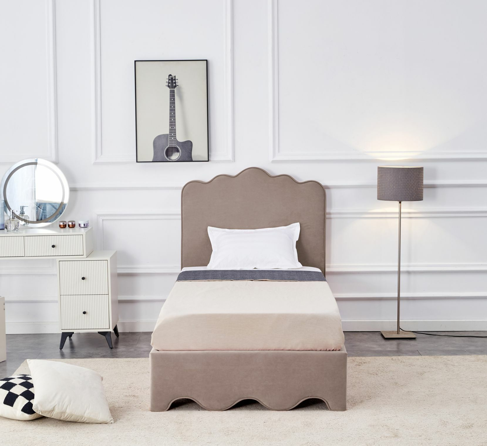 ORSO łóżko beżowy