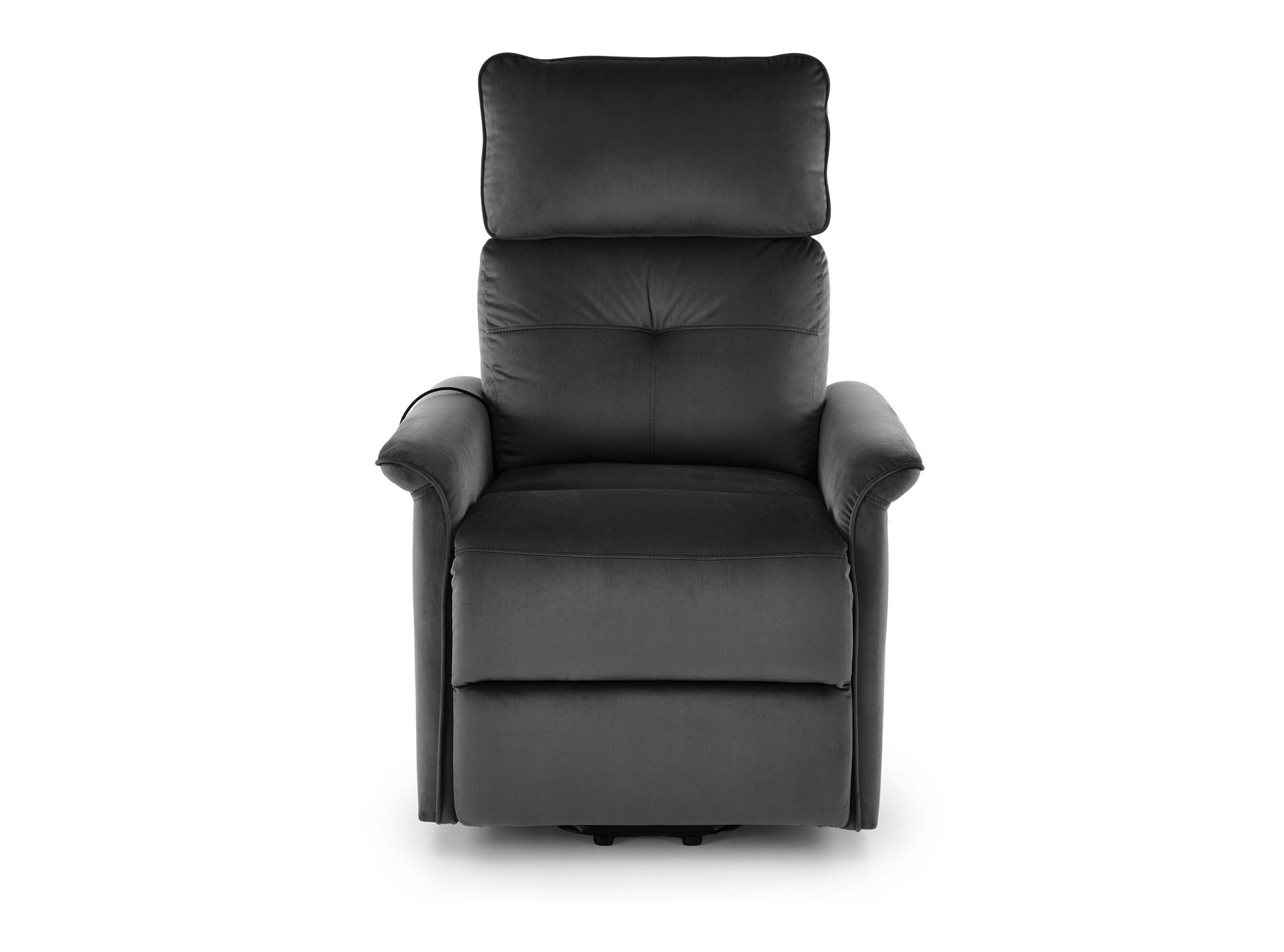 SEMIR 2 fotel wypoczynkowy czarny z funkcją elektrycznego rozkładania / funkcja pionizacji / funkcja masażu