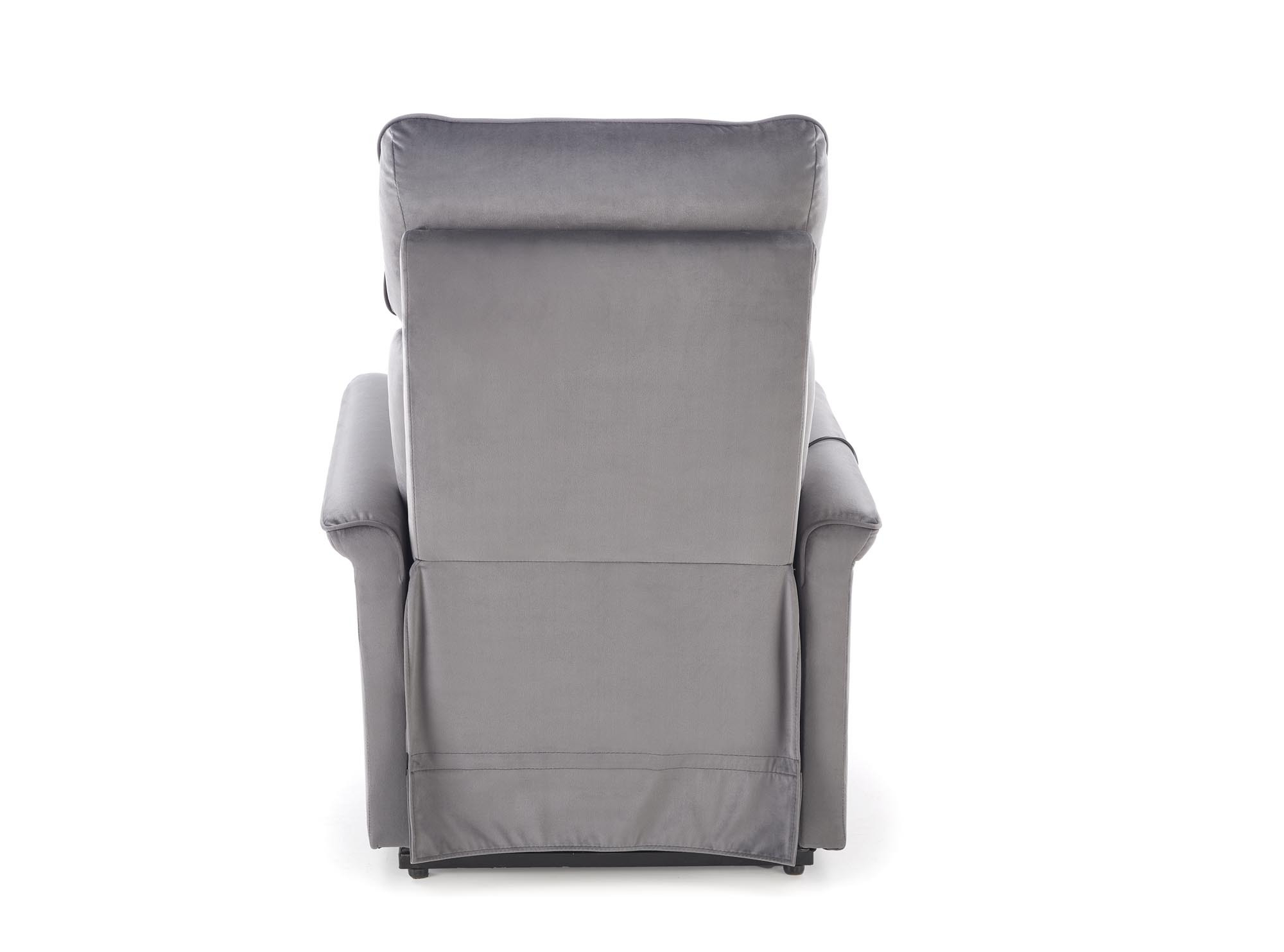 SEMIR 2 fotel wypoczynkowy popielaty z funkcją elektrycznego rozkładania / funkcja pionizacji / funkcja masażu