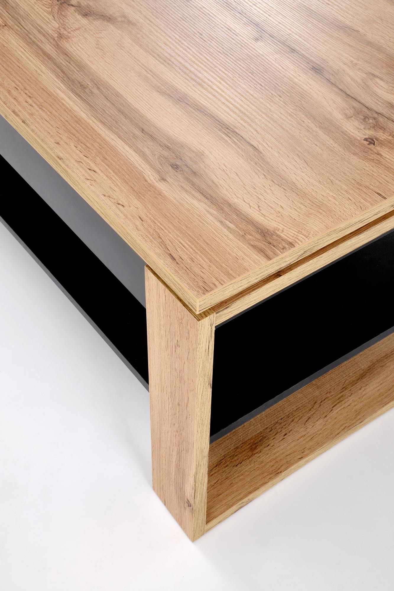 BETTY ława z podnoszonym blatem dąb artisan / czarny