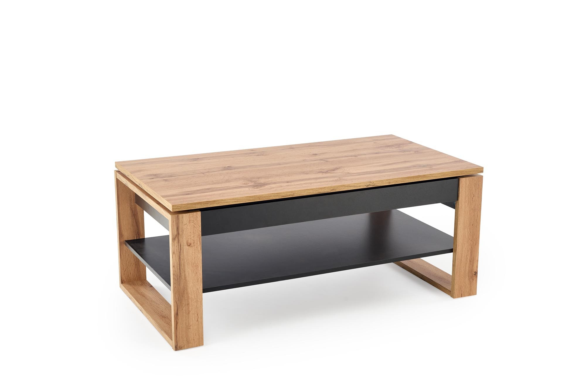 BETTY ława z podnoszonym blatem dąb artisan / czarny