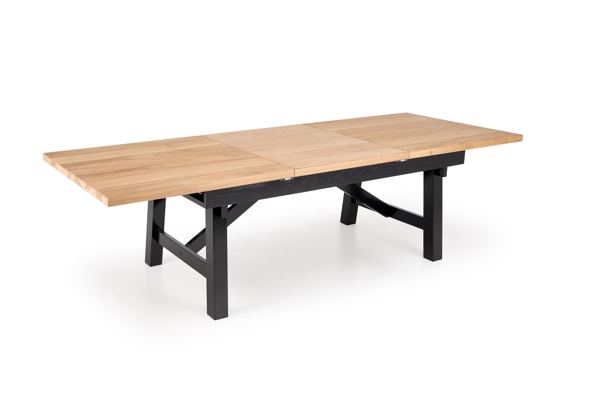 FIESTA stół rozkładany 200-280x100x77 cm dąb naturalny/czarny