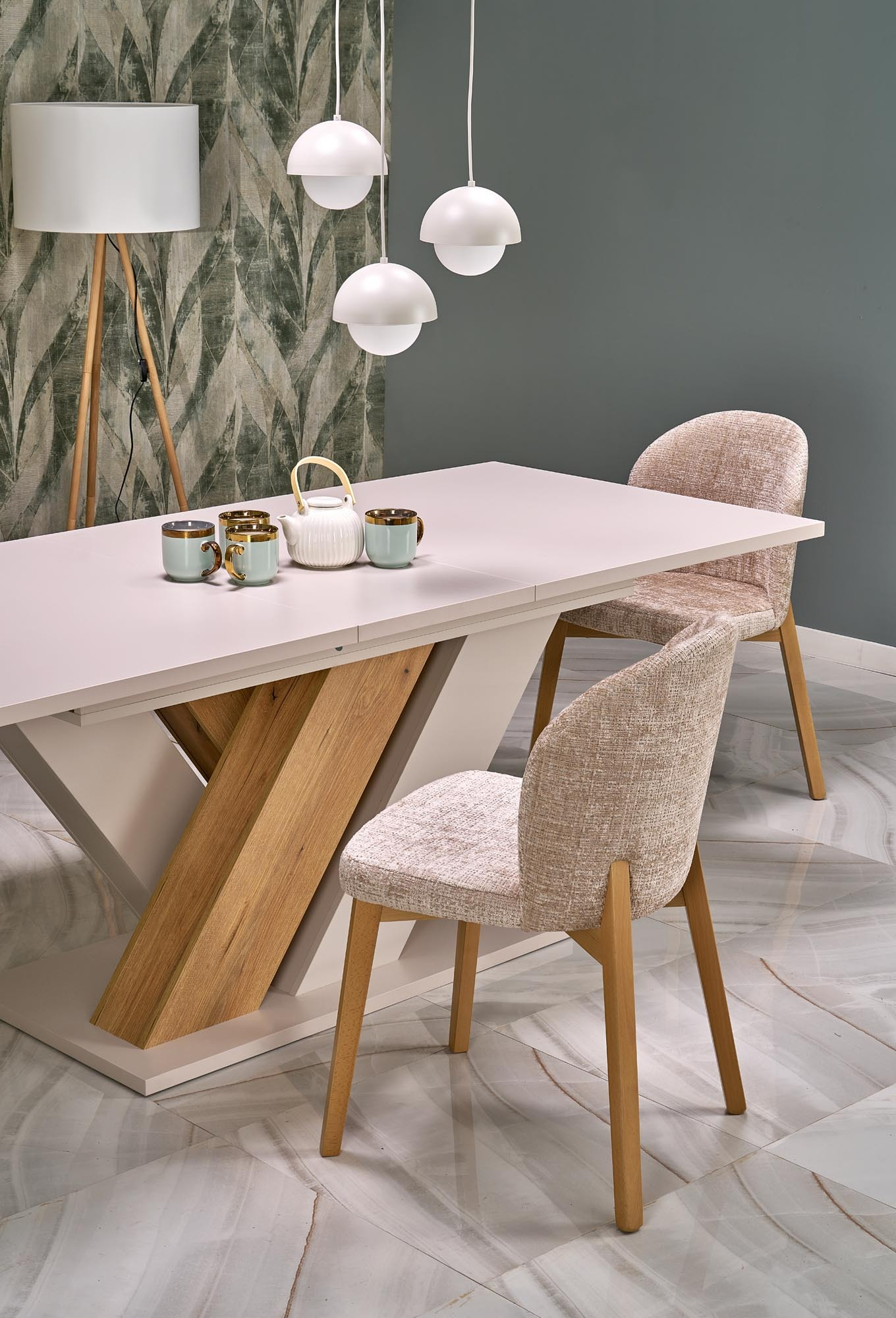 BASSO krzesło dąb naturalny / tap: CREMONA 14 (beżowy)