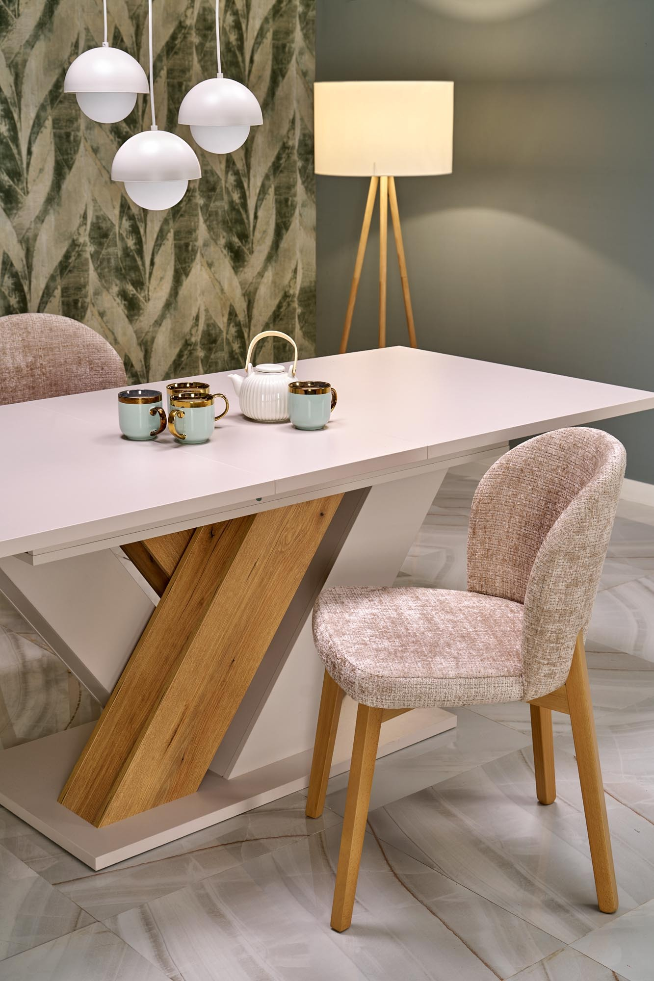 BASSO krzesło dąb naturalny / tap: CREMONA 14 (beżowy)