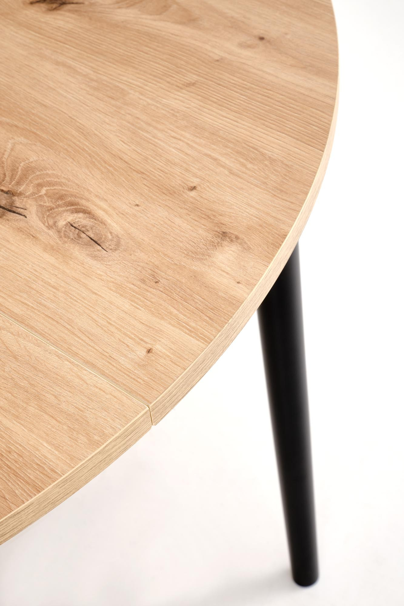 PIVOT stół rozkładany 102-142x102x75 cm, blat - dąb artisan, nogi - czarny