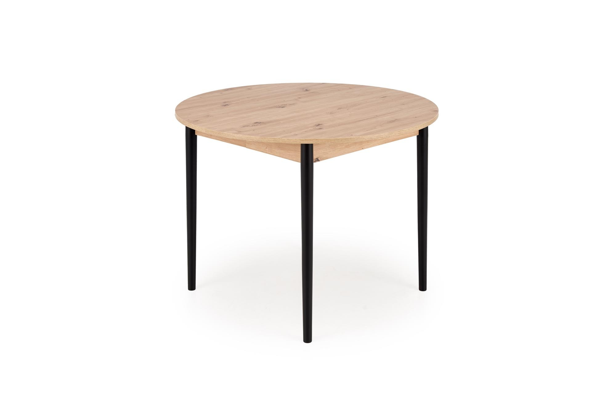 PIVOT stół rozkładany 102-142x102x75 cm, blat - dąb artisan, nogi - czarny