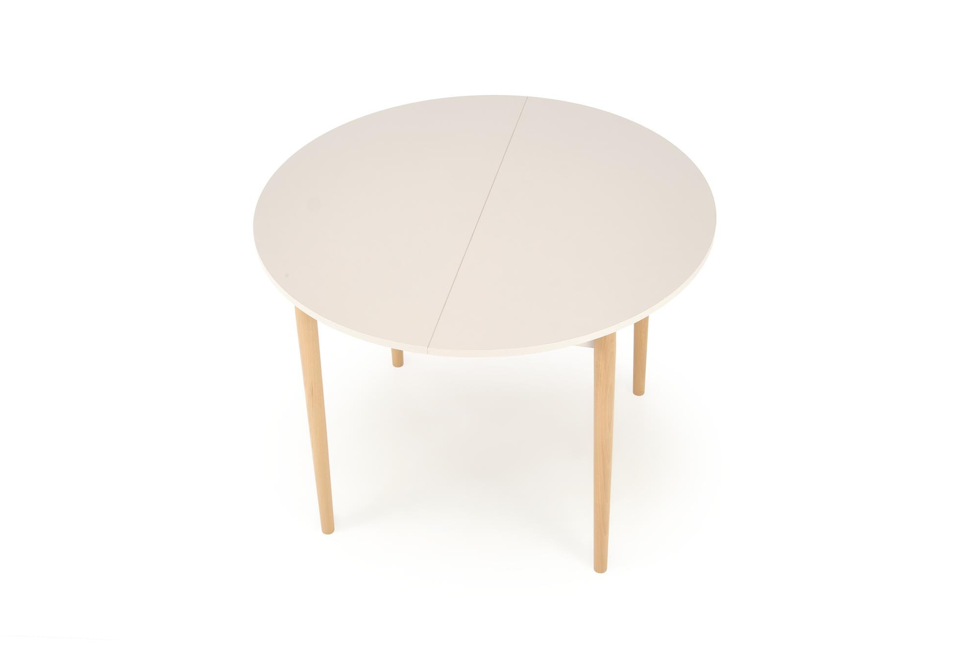 PIVOT stół rozkładany 102-142x102x75 cm, blat - kaszmir, nogi - naturalny