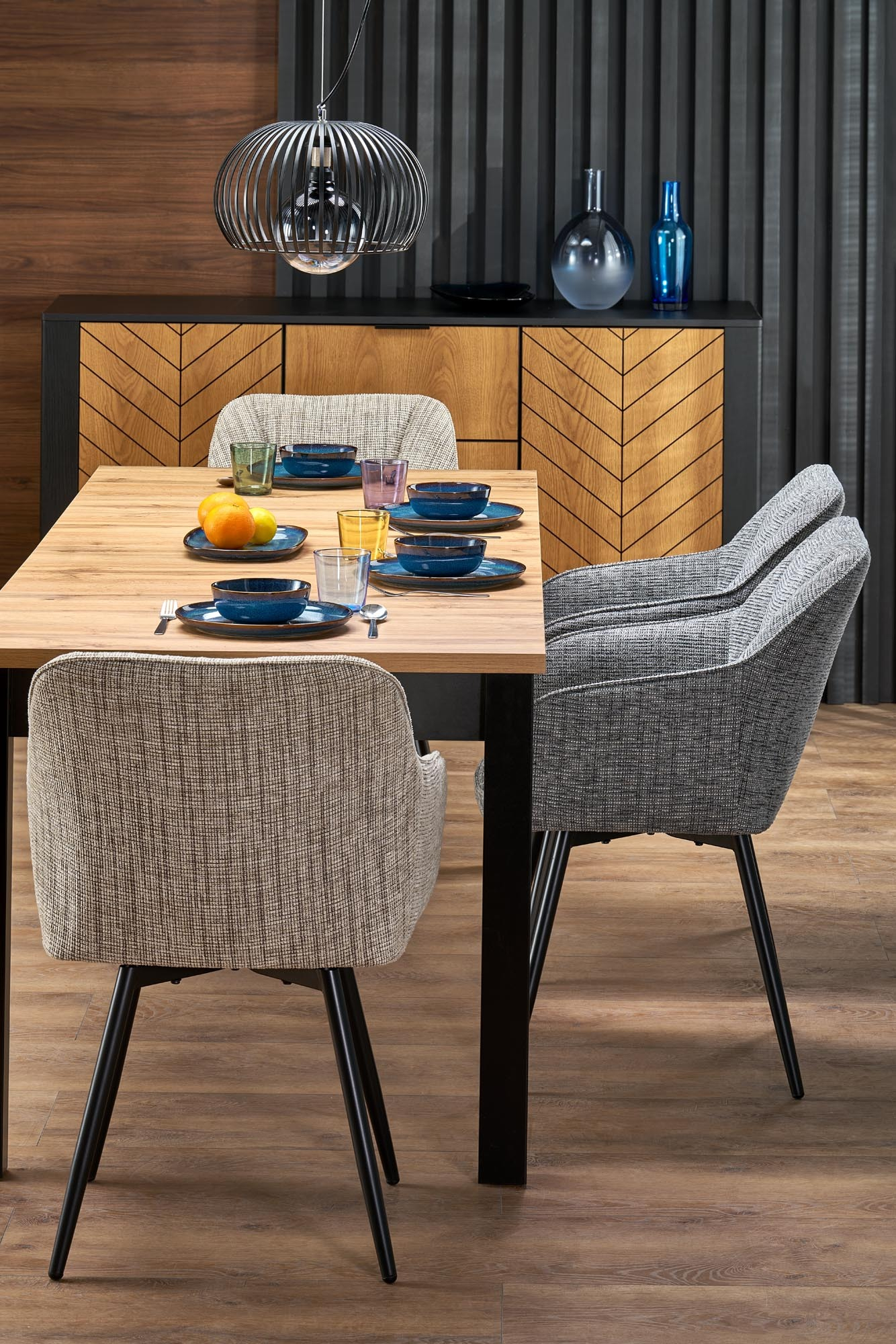 QUBIK stół rozkładany 80-200/80/76 cm dąb artisan/czarny