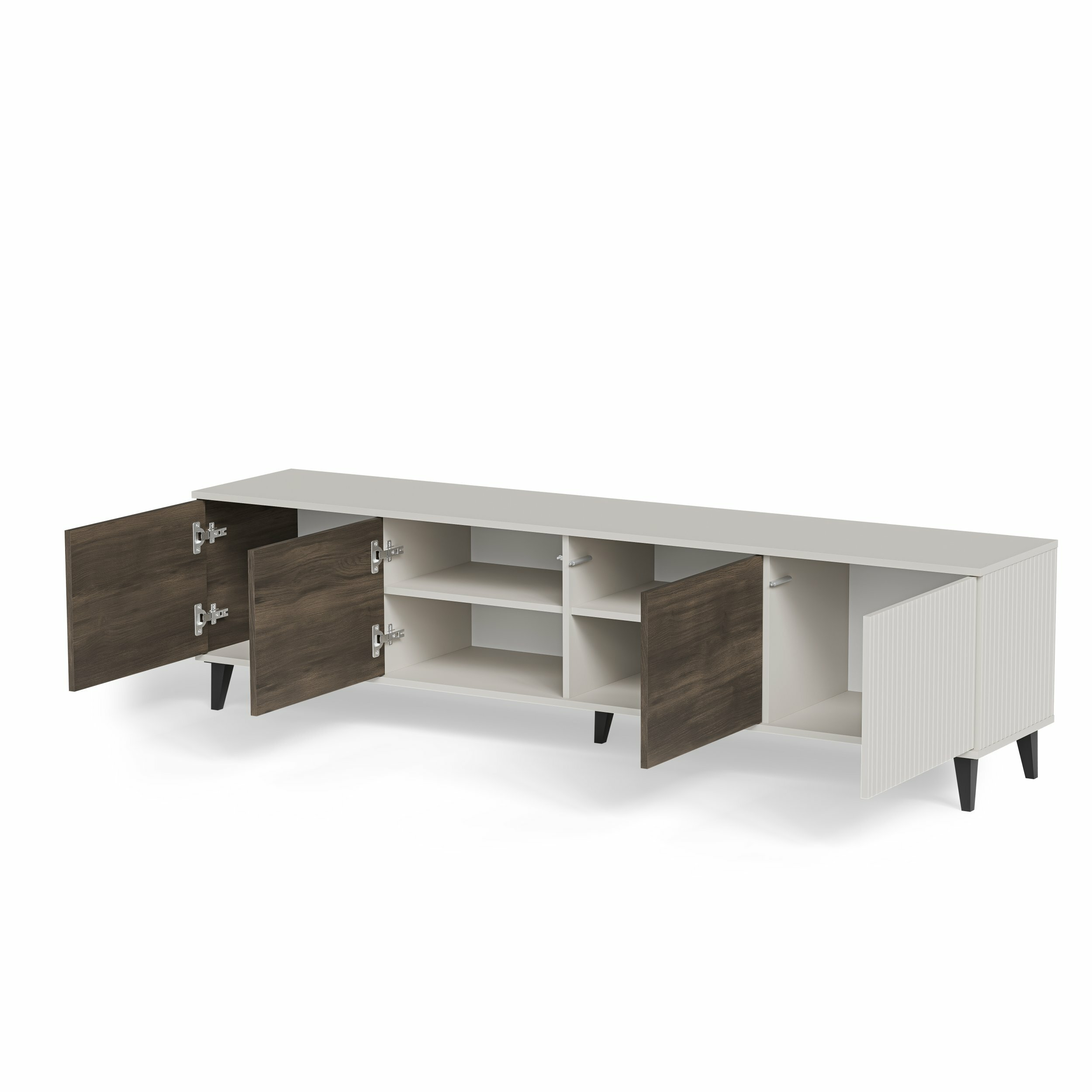 RANDOM 2 RTV-3 stolik RTV 200 cm kaszmir / orzech / czarny