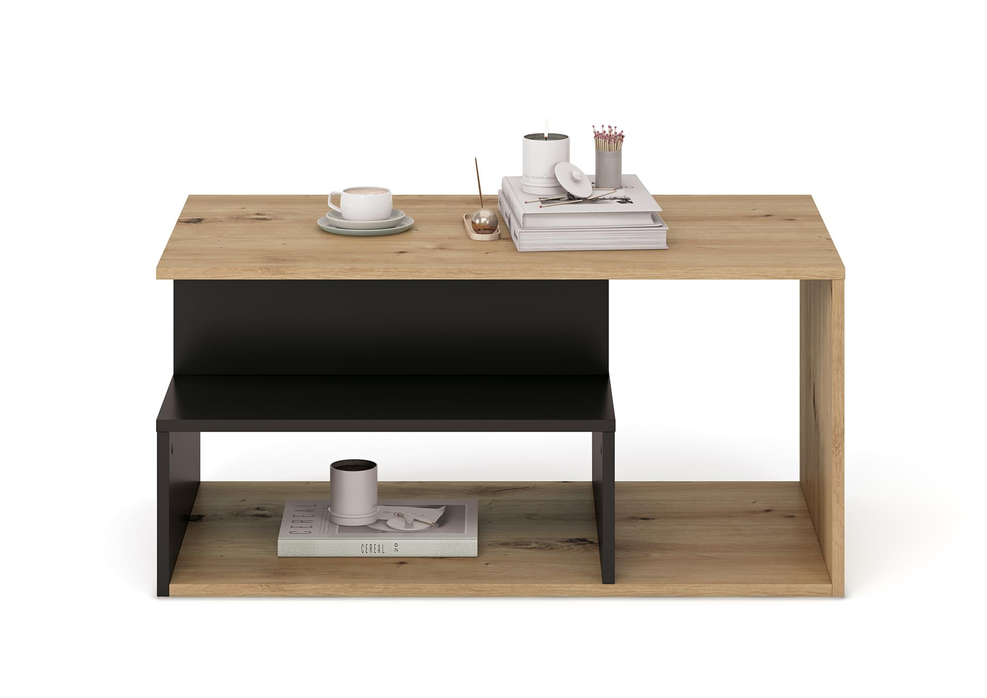 IVA ława, dąb artisan / czarny