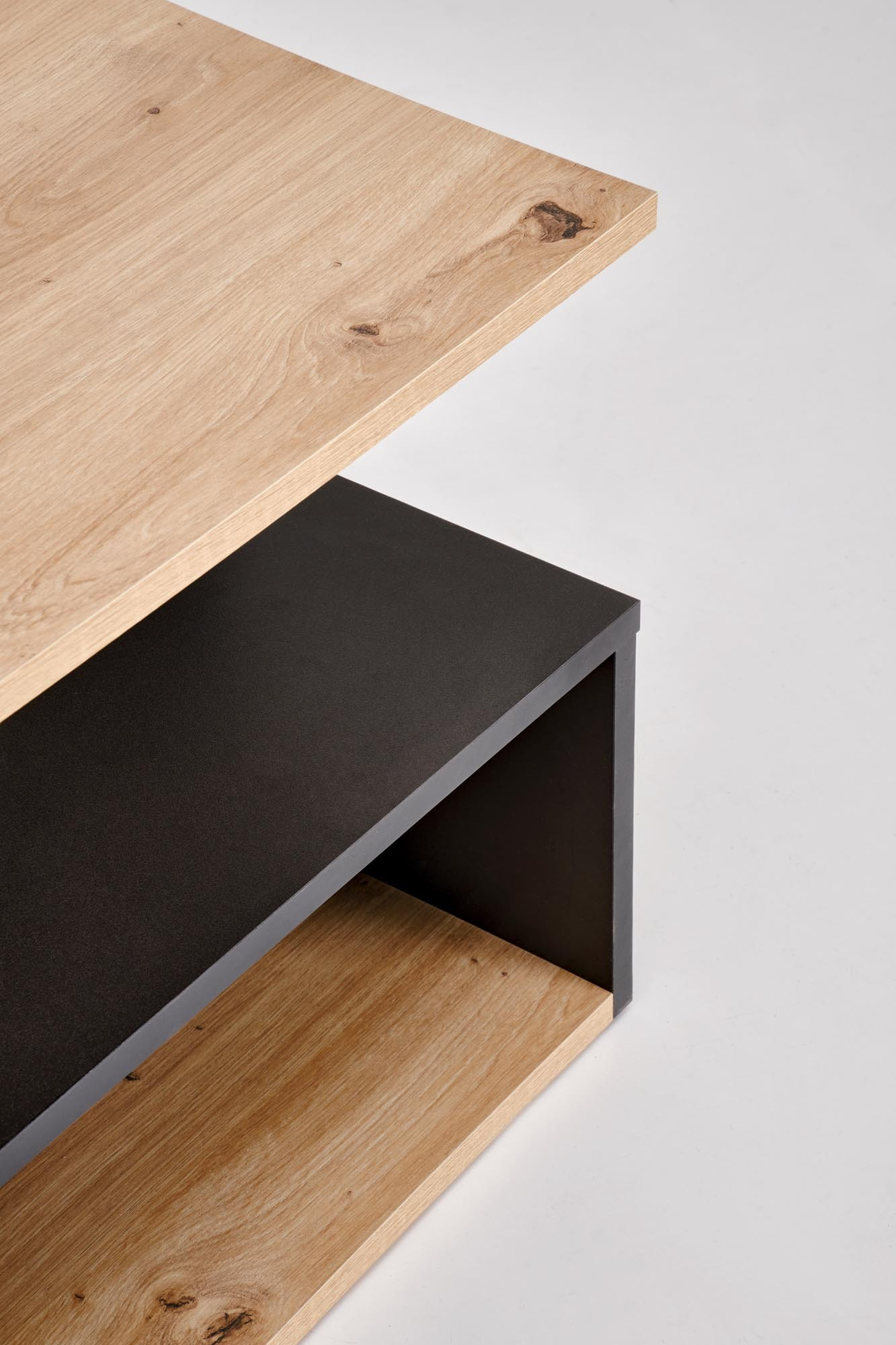 IVA ława, dąb artisan / czarny