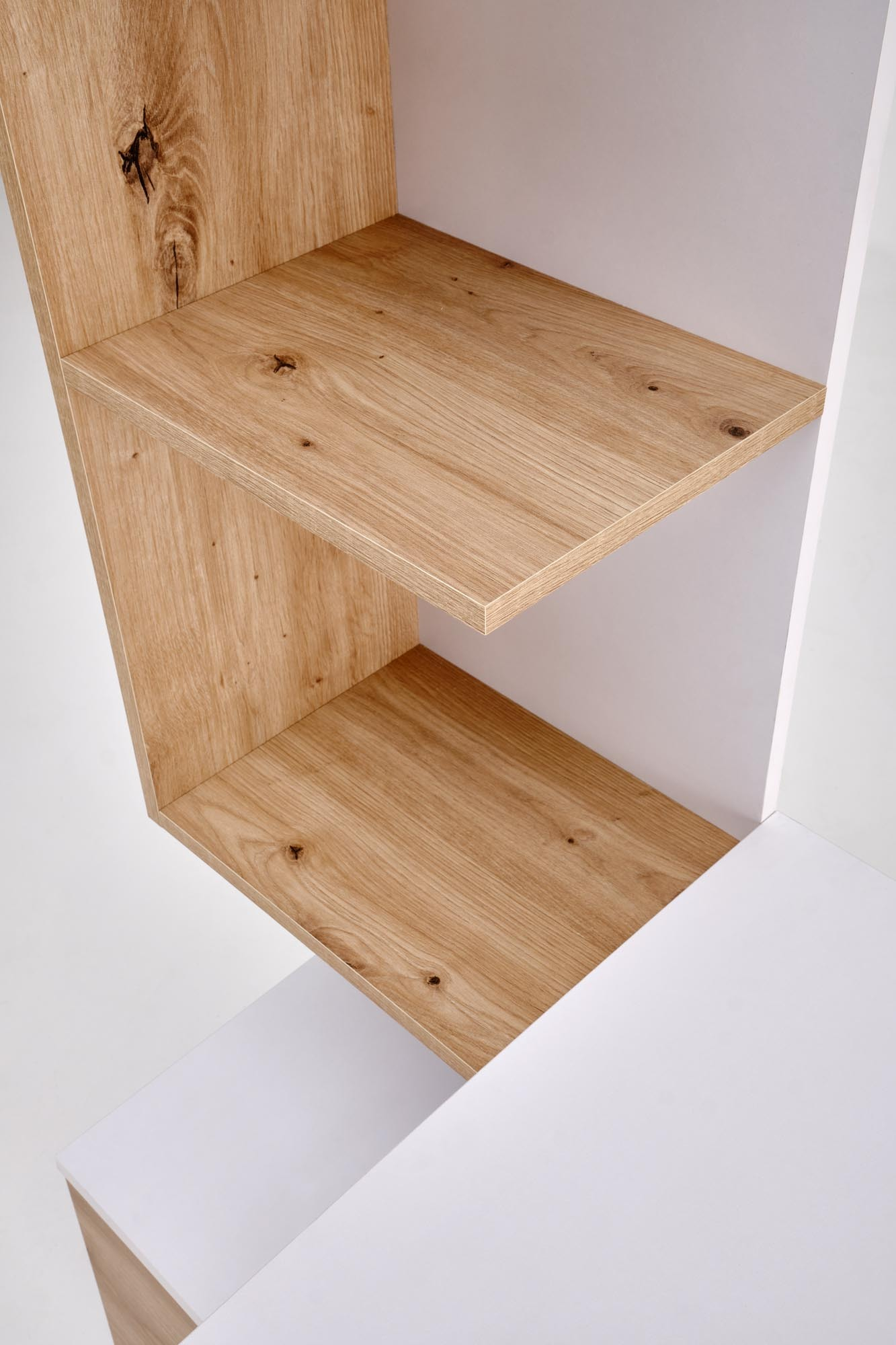 MISO biurko, biały / dąb artisan