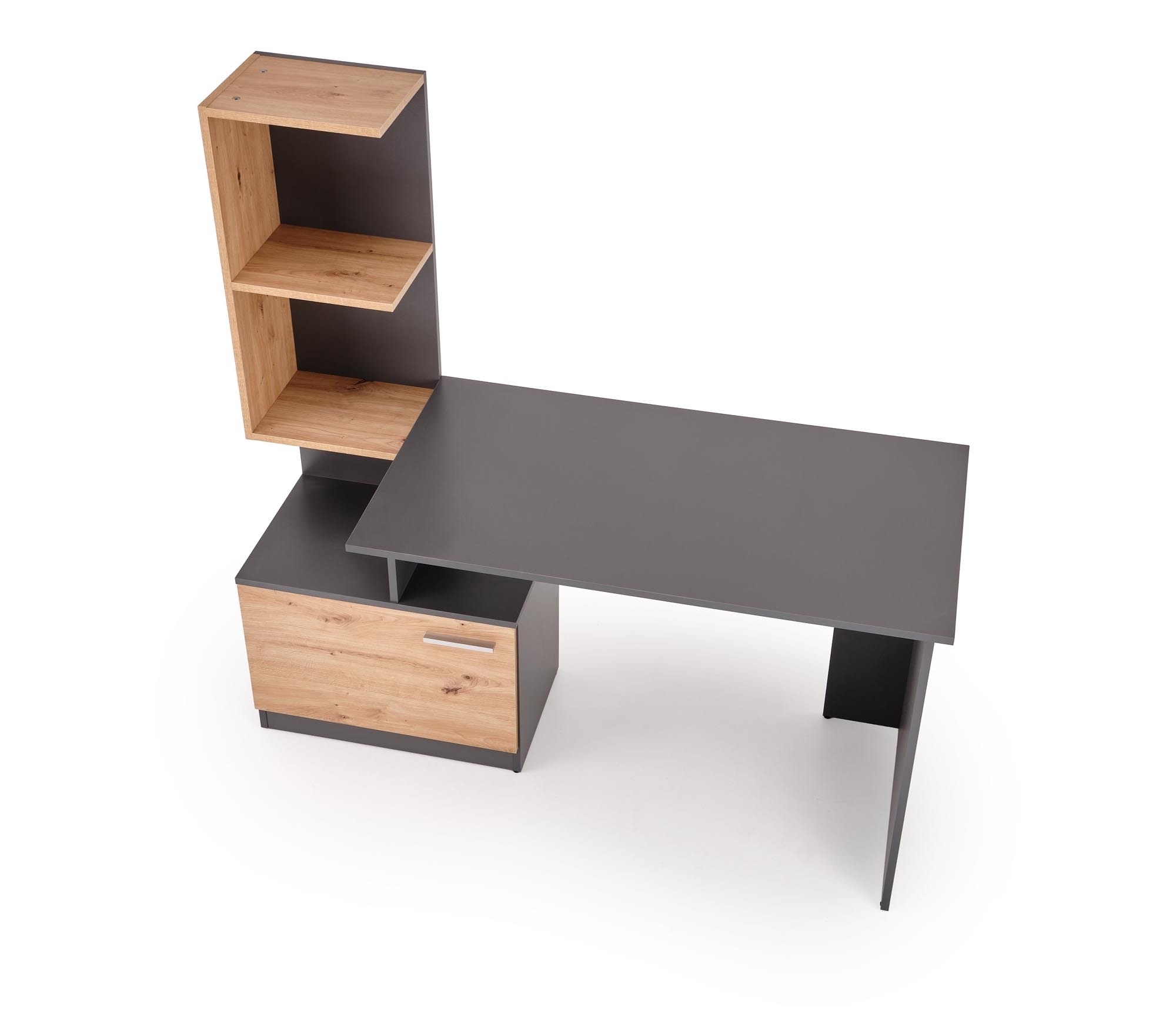 MISO biurko, grafitowy / dąb artisan