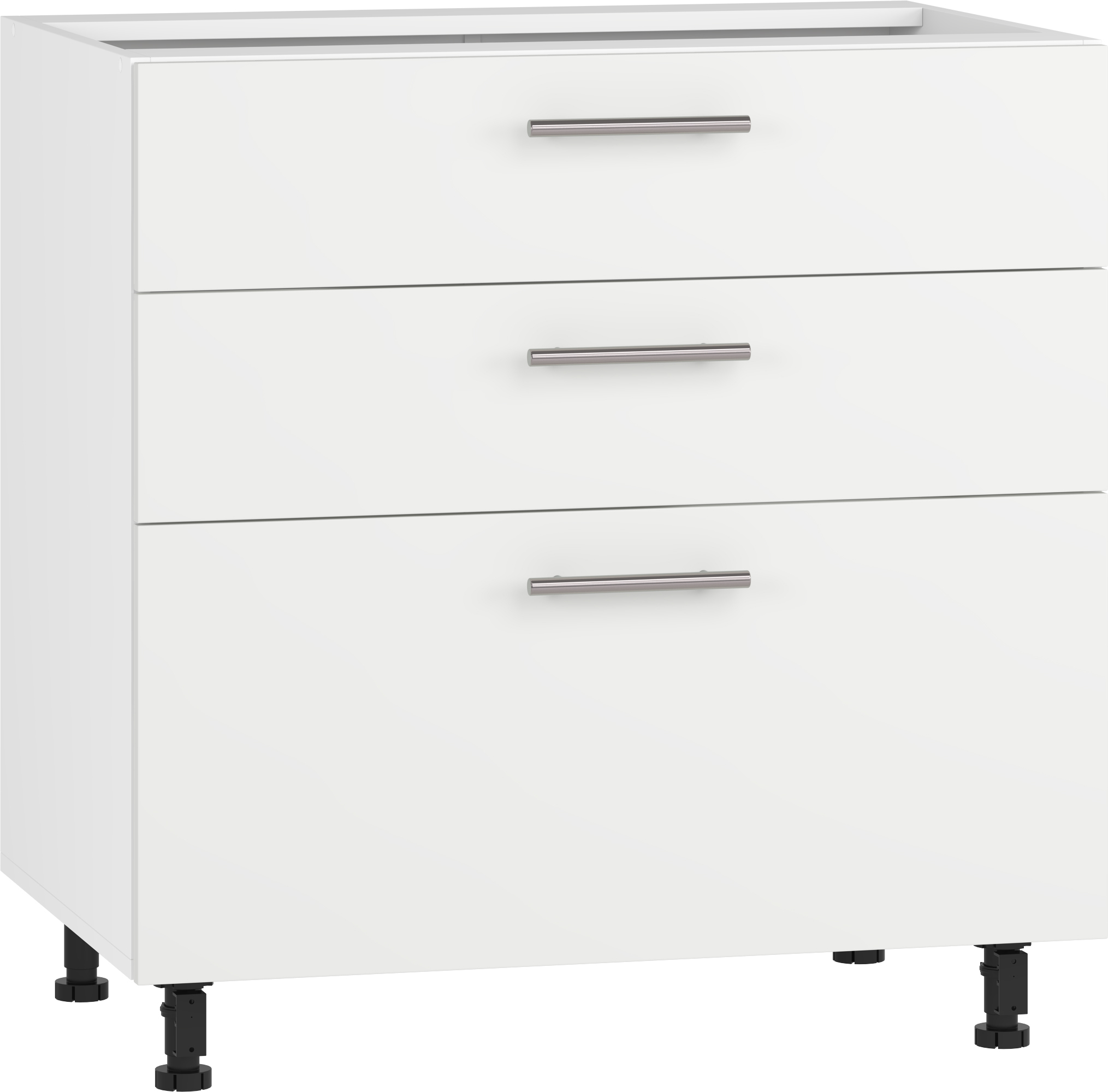 VENTO D3S-80/82 szafka dolna z szufladami, mechanizm Hettich front: biały mat
