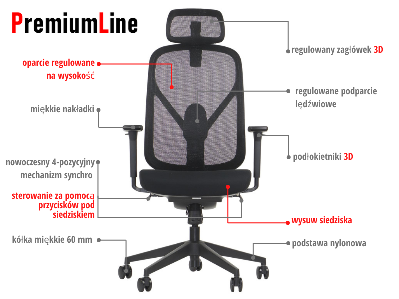 Fotel biurowy obrotowy LARCK czarny