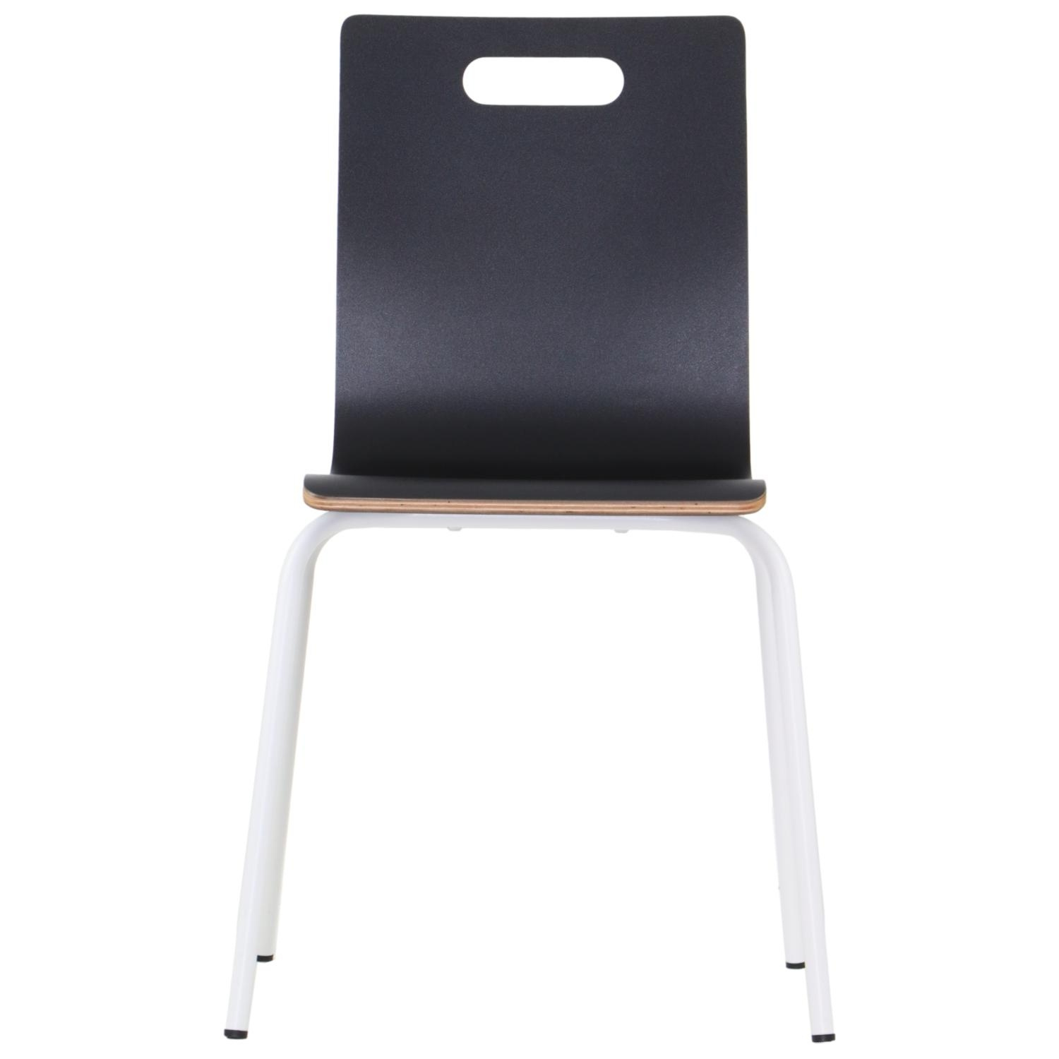 Krzesło WERDI A sklejka laminowana kubełek czarny stelaż biały