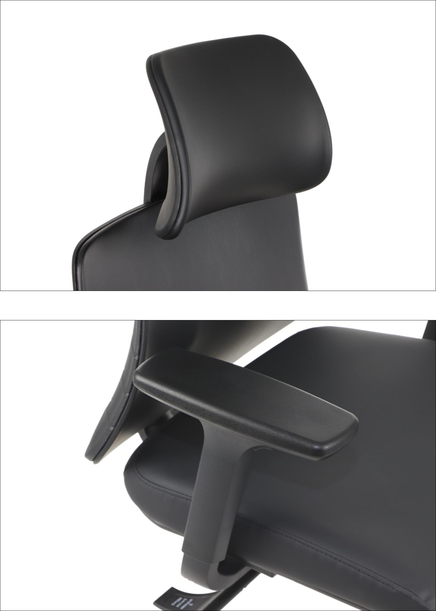 AKCENT PU Fotel biurowy obrotowy/czarny podstawa chromowana