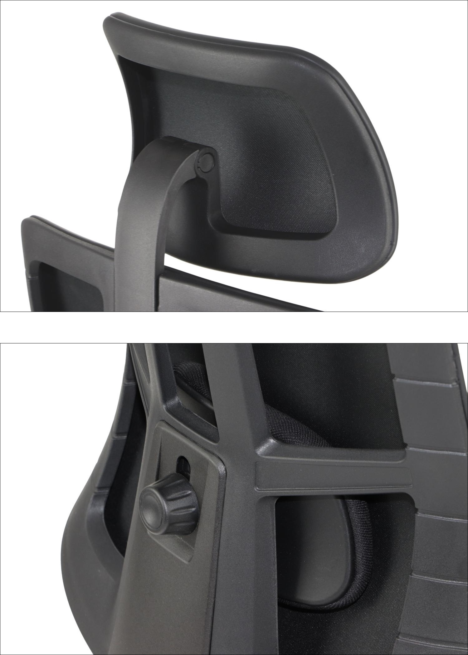 AKCENT PU Fotel biurowy obrotowy/czarny podstawa chromowana