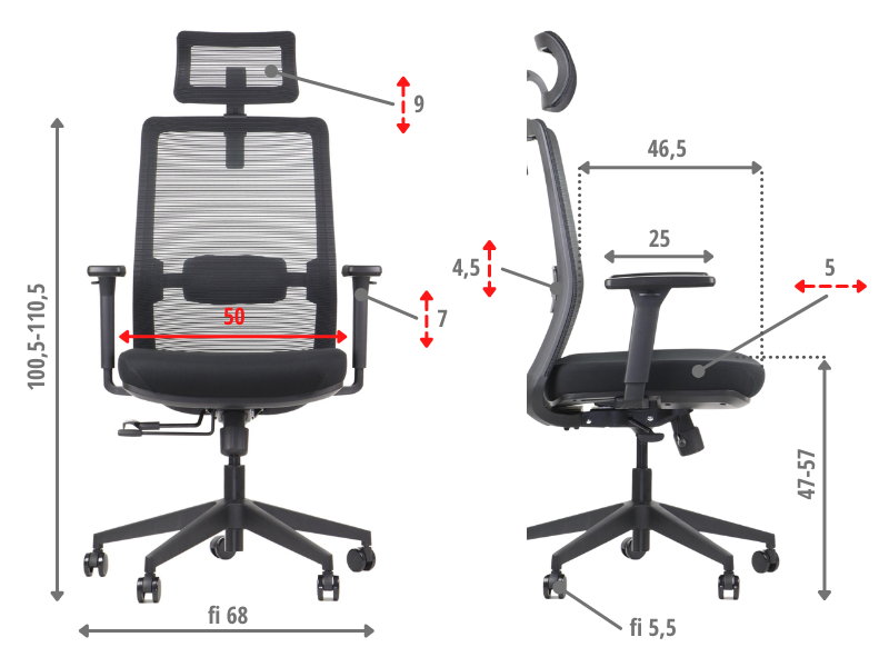 Fotel biurowy obrotowy CUTLER 2 czarny