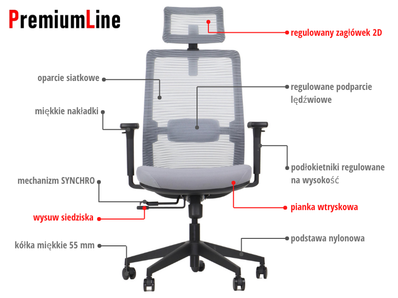 Fotel biurowy obrotowy CUTLER 2 szary