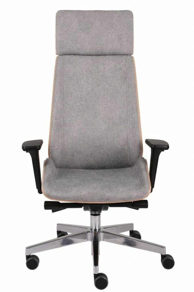 Fotel gabinetowy MOON WOOD HD BLACK/CHROME