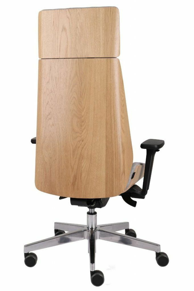 Fotel gabinetowy MOON WOOD HD BLACK/CHROME