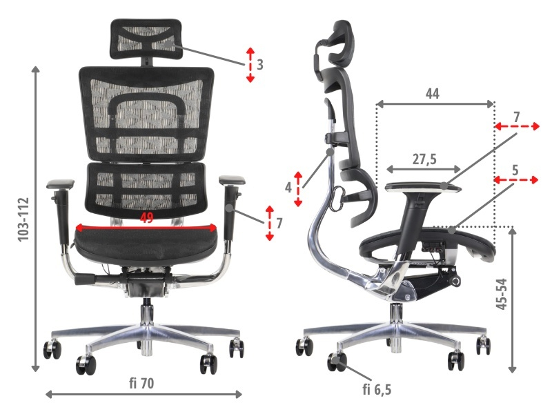 Fotel biurowy obrotowy ErgoNew S8(2) siedzisko siatkowe