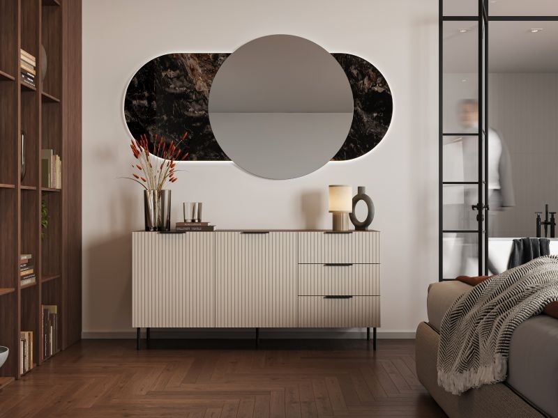 ALMERA komoda TYP 1 orzech warmia/ kaszmir ( 1 szt. = 2 p. )