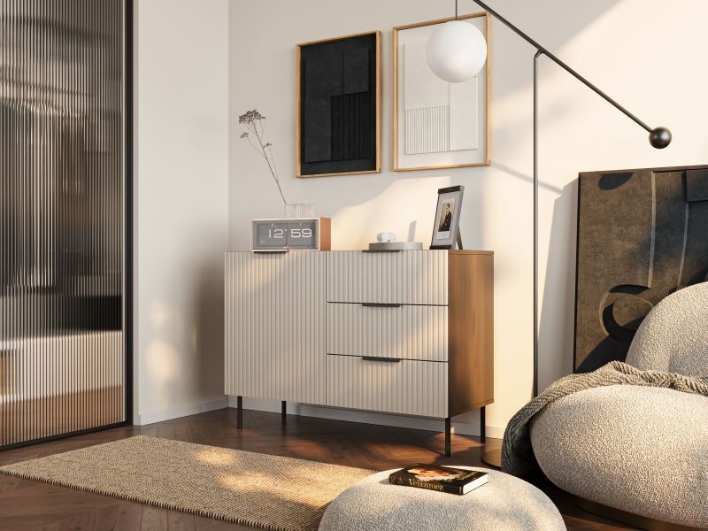 ALMERA komoda TYP 2 orzech warmia/ kaszmir ( 1 szt. = 2 p. )