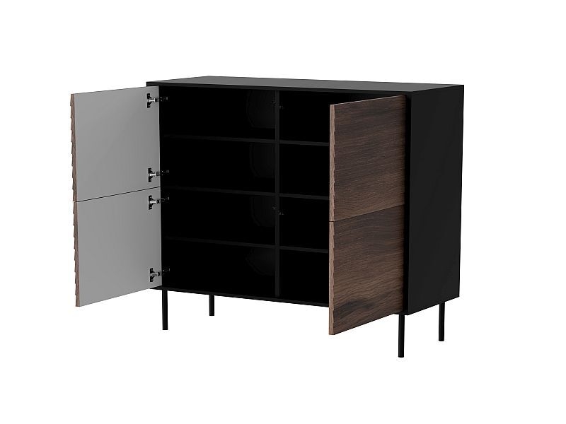 CORTINA komoda 100 ( 4D )  czarny/orzech ( 1 szt.=2 p. )